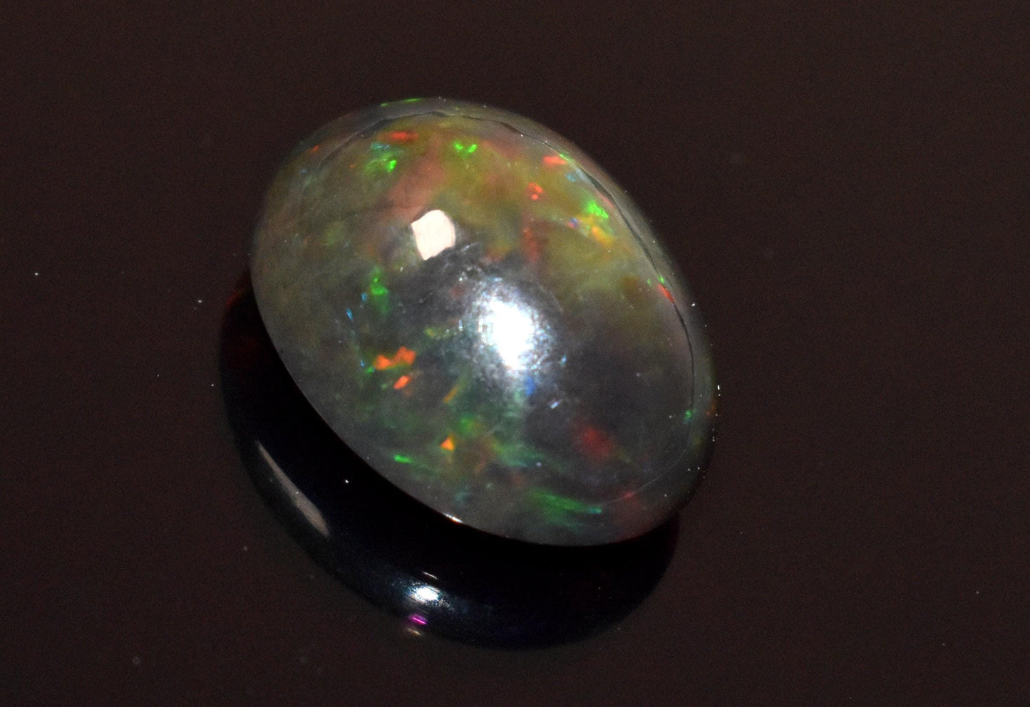 Black Ethiopian Opal, Oval Welo Fire Cabochon Loose Gemstone, 4.55 Crt, Size-11x14x7mm, For Jewelry Making, Gift For Her,