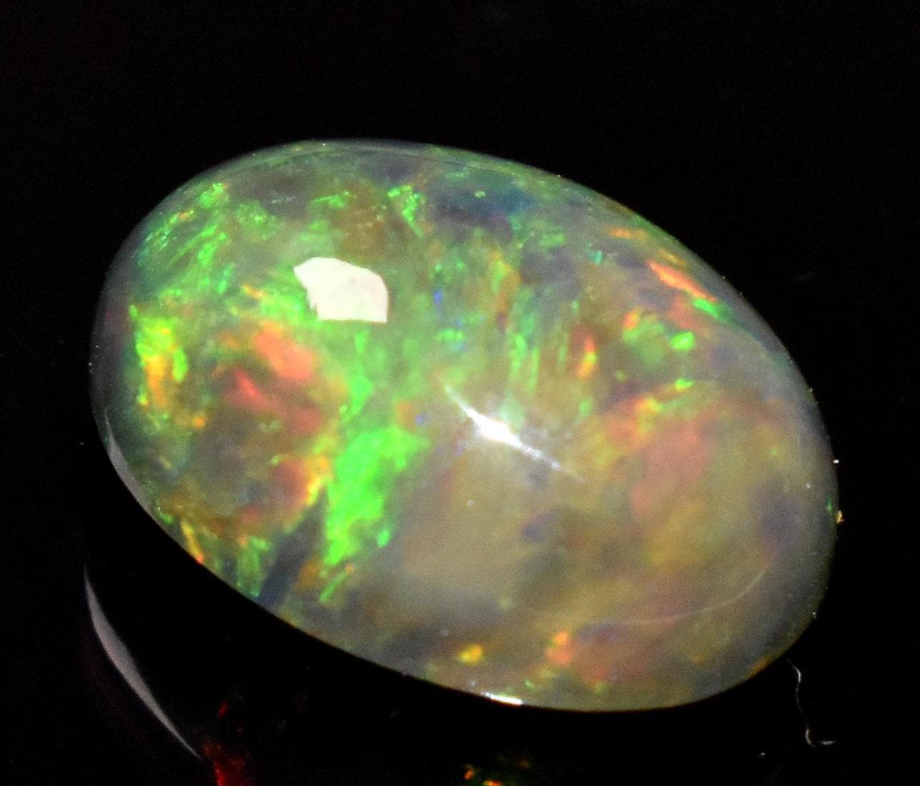 Black Ethiopian Opal, Oval Welo Fire Cabochon Loose Gemstone, 3.60 Crt, Size-9.5x13x6mm, For Jewelry Making, Gift For Her,