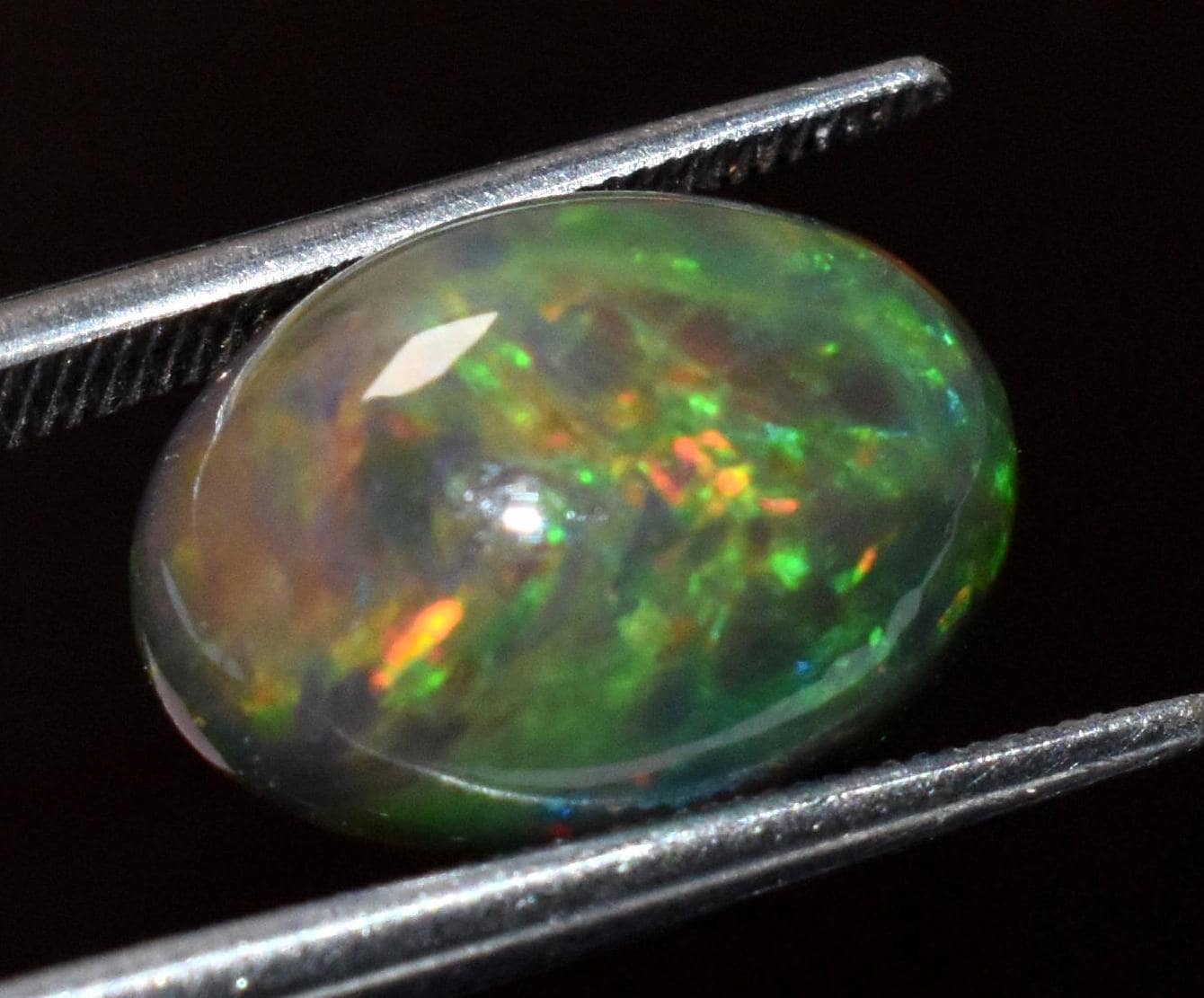 Black Ethiopian Opal, Oval Welo Fire Cabochon Loose Gemstone, 3.60 Crt, Size-9.5x13x6mm, For Jewelry Making, Gift For Her,