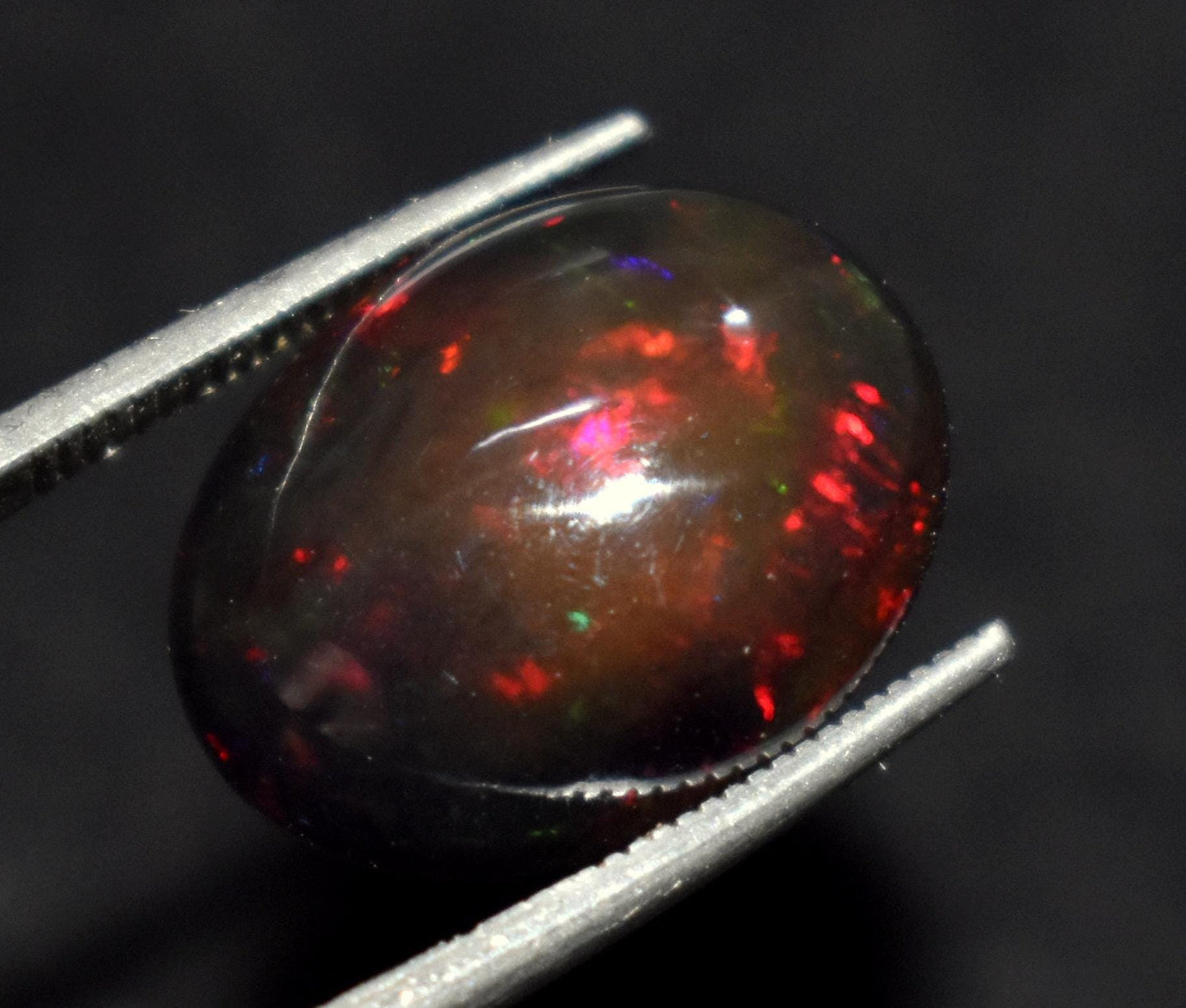 Beautiful Black Opal, Oval Welo Fire, Cabochon Loose Gemstone, 7.00 Carat, Size-13x17x7mm, For Jewelry Making, Gift For Her,