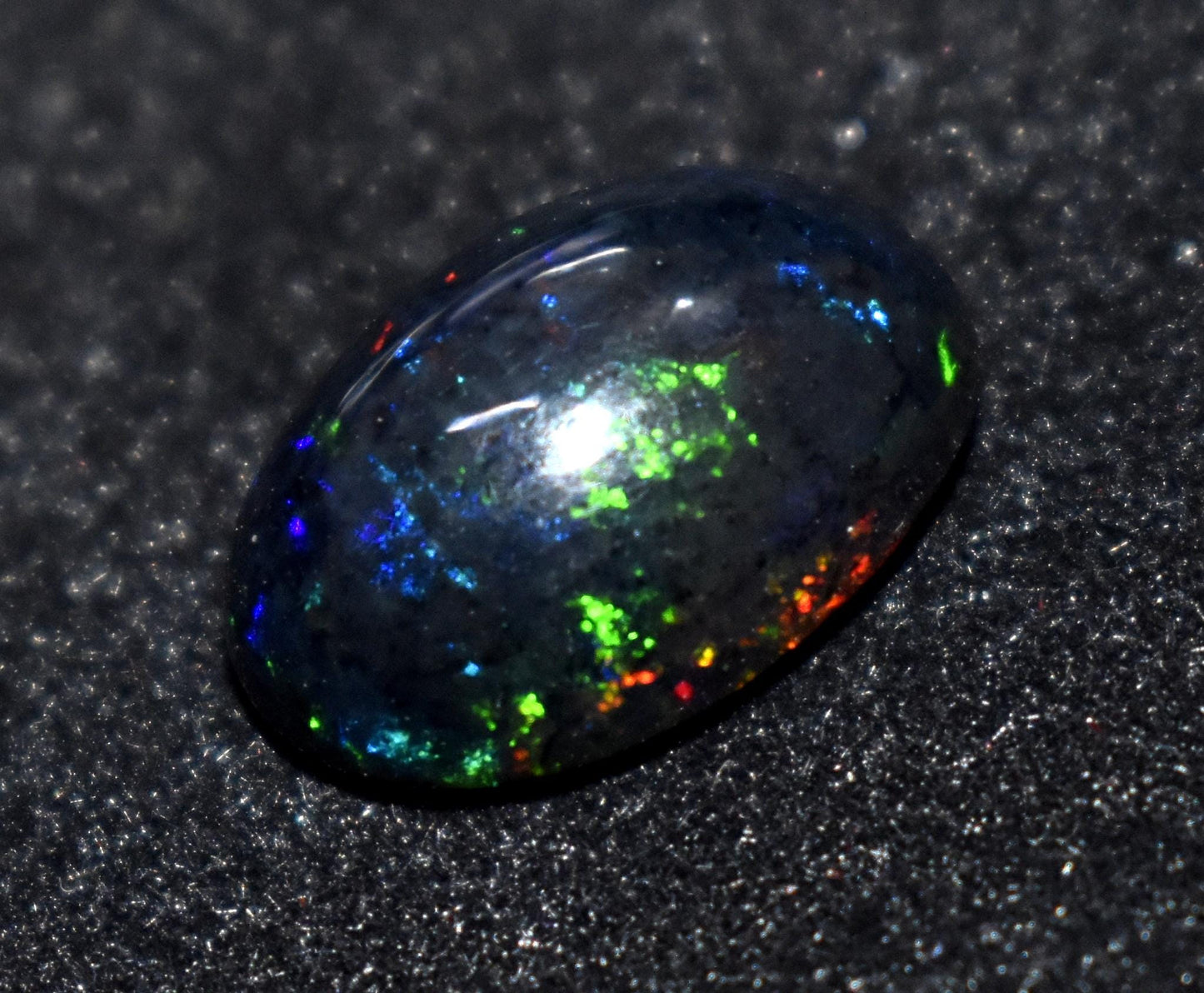 Beautiful Black Opal, Oval Welo Fire, Cabochon Loose Gemstone, 4.80 Ct, Size-15.5x11x7mm, For Jewelry Making, Gift For Her,