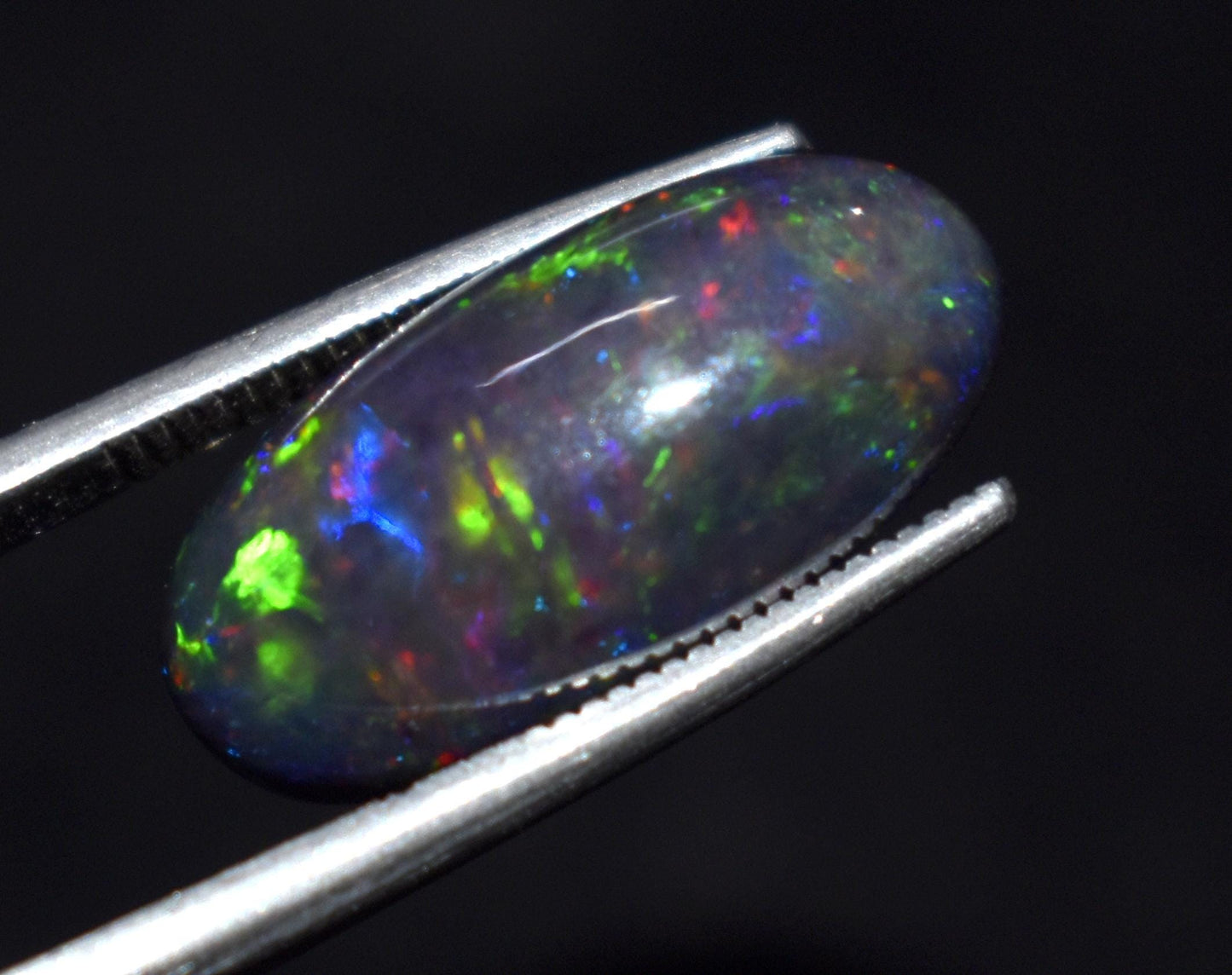 Black Opal, Oval Welo Fire, Cabochon Loose Gemstone, 4.50 Ct, Size-9x18.5x5mm, For Jewelry Making, Gift For Her,