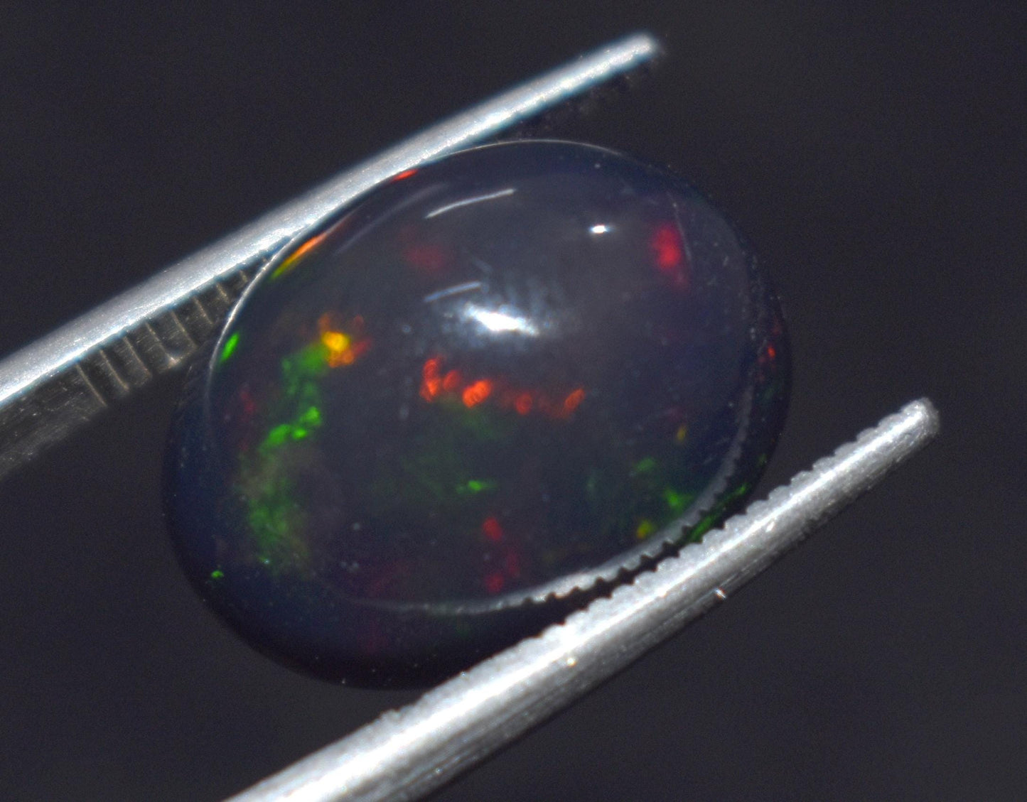 Beautiful Black Opal, Oval Welo Fire, Cabochon Loose Gemstone, 4.10 Ct, Size-9.5x14.5x5mm, For Jewelry Making, Gift For Her,