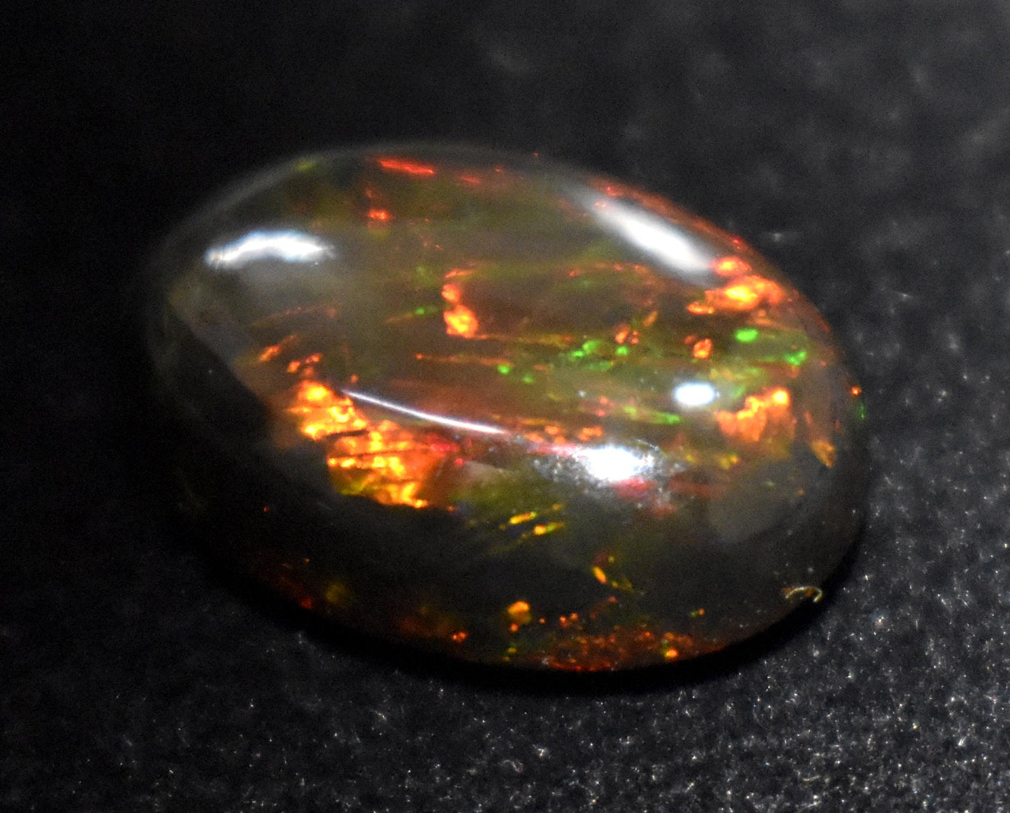 Beautiful Black Opal, Oval Welo Fire, Cabochon Loose Gemstone, 4.75 Ct, Size-11x15x6mm, For Jewelry Making, Gift For Her,
