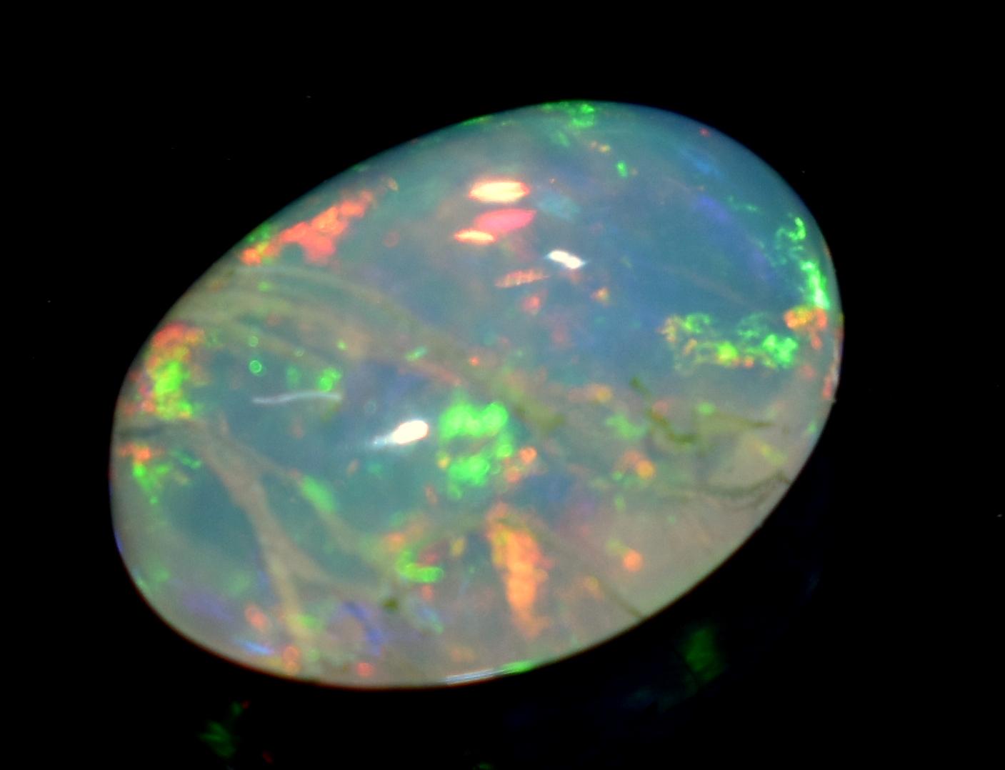 AAA 100% Natural Ethiopian Opal, Oval Welo Fire Cabochon Loose Gemstone, 3.30 Carat, Size-9.5x12x5.5mm, For Jewelry Making, Piece-1
