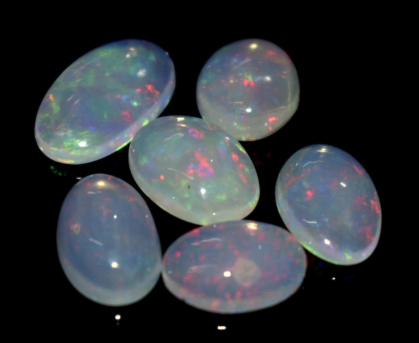 AAA+ Natural Ethiopian Opal, Oval Welo Fire Cabochon Gemstone Lot, 13.20 Ct, Size-14.5x9x4mm To 11x8x4mm, For Jewelry Making, PC-6