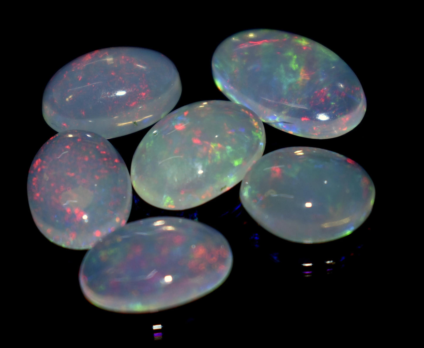 AAA+ Natural Ethiopian Opal, Oval Welo Fire Cabochon Gemstone Lot, 13.20 Ct, Size-14.5x9x4mm To 11x8x4mm, For Jewelry Making, PC-6