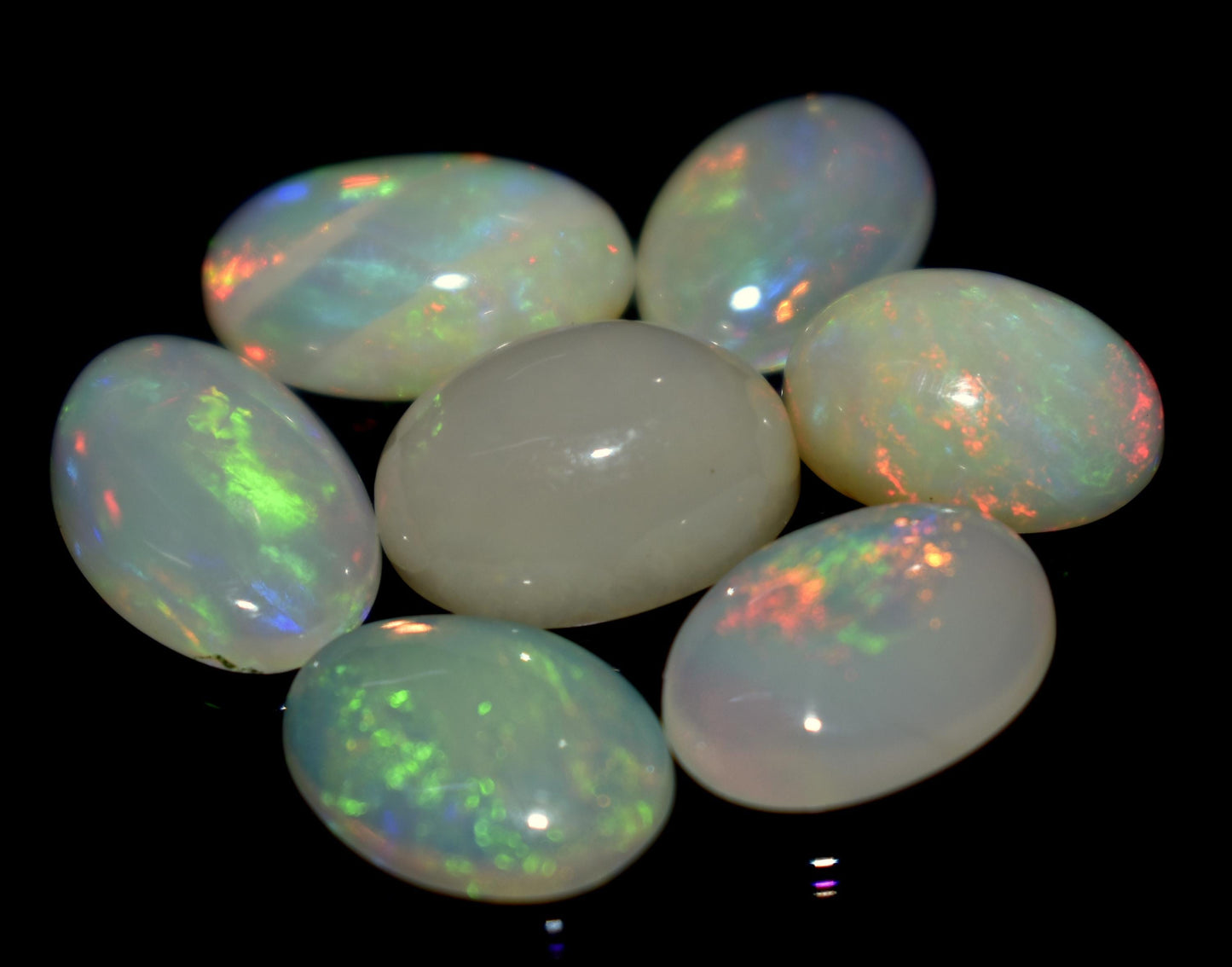 Genuine & 100% Natural Ethiopian Opal, Oval Welo Fire Cabochon Gemstone Lot, 13.20 Ct, Size-12x8x4mm To 10x7x3mm, For Jewelry Making, PC-7