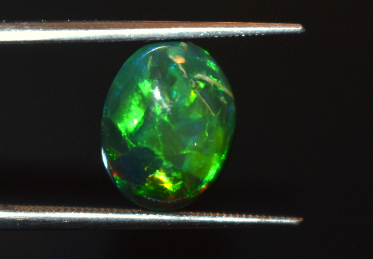 Black Opal, Oval Smooth Cabochon Loose Gemstone, 3.00 Carat, Size-9.5x12x5.5mm, For Jewelry Making,