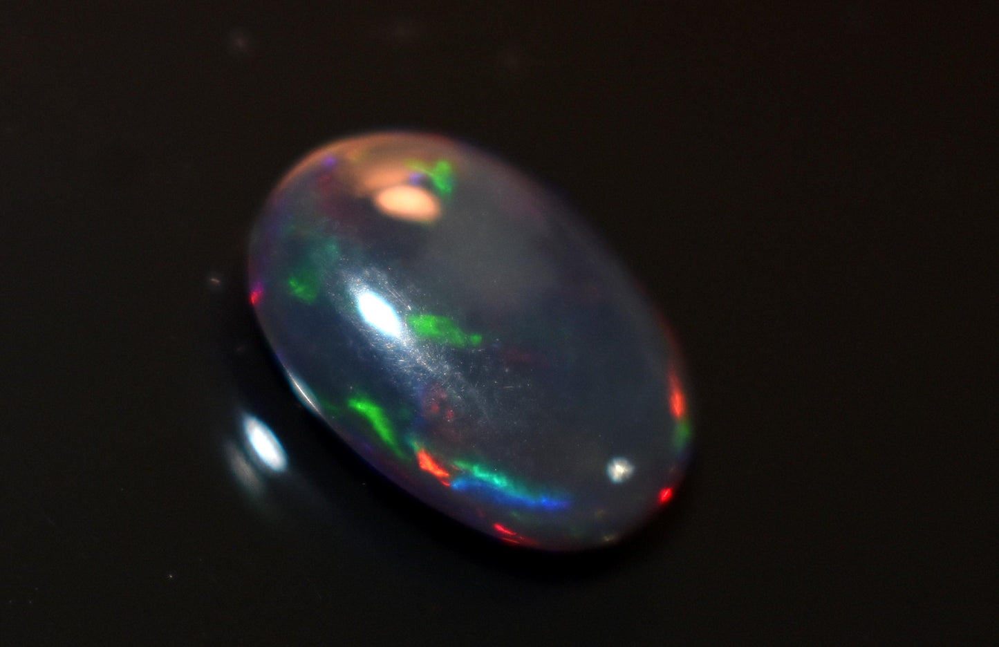 Black Ethiopian Opal, Welo Fire Oval Smooth Cabochon Loose Gemstone, 3.35 Ct, Size-10x14x4.5mm, For Jewelry Making,