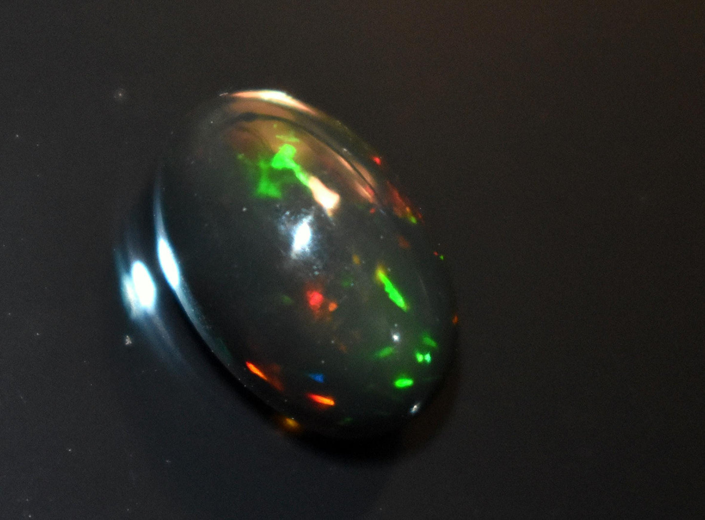 Black Ethiopian Opal, Welo Fire Oval Smooth Cabochon Loose Gemstone, 3.60 Ct, Size-8.5x13x6.5mm, For Jewelry Making,