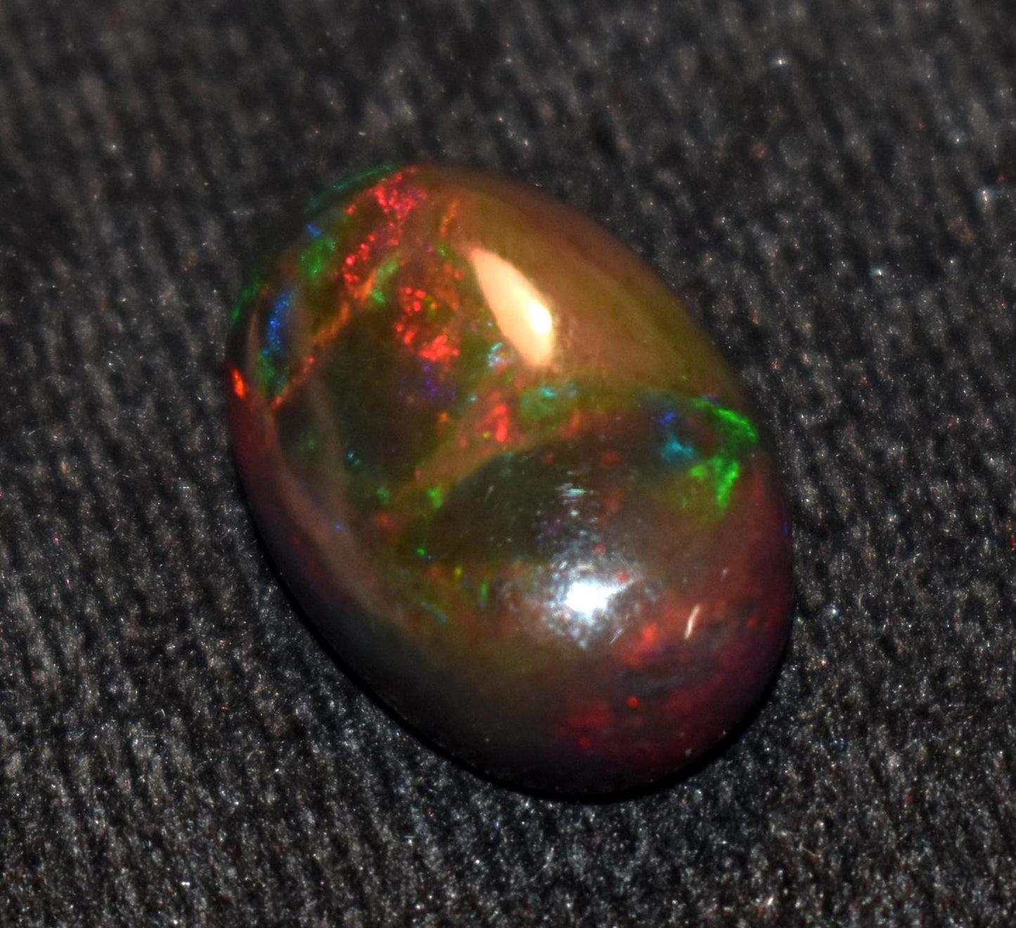 Black Ethiopian Opal, Oval Welo Fire Cabochon Loose Gemstone, 5.80 Carat, Size-13x17.5x5.5mm, For Jewelry Making,