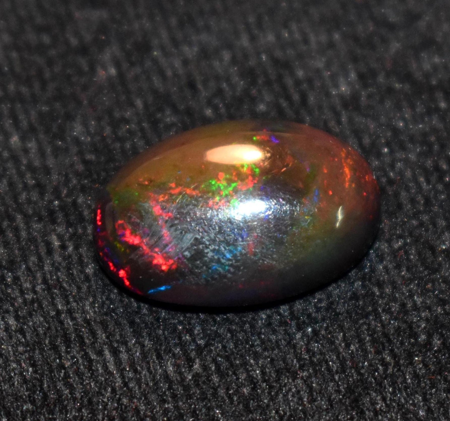 Black Ethiopian Opal, Oval Welo Fire Cabochon Loose Gemstone, 5.80 Carat, Size-13x17.5x5.5mm, For Jewelry Making,