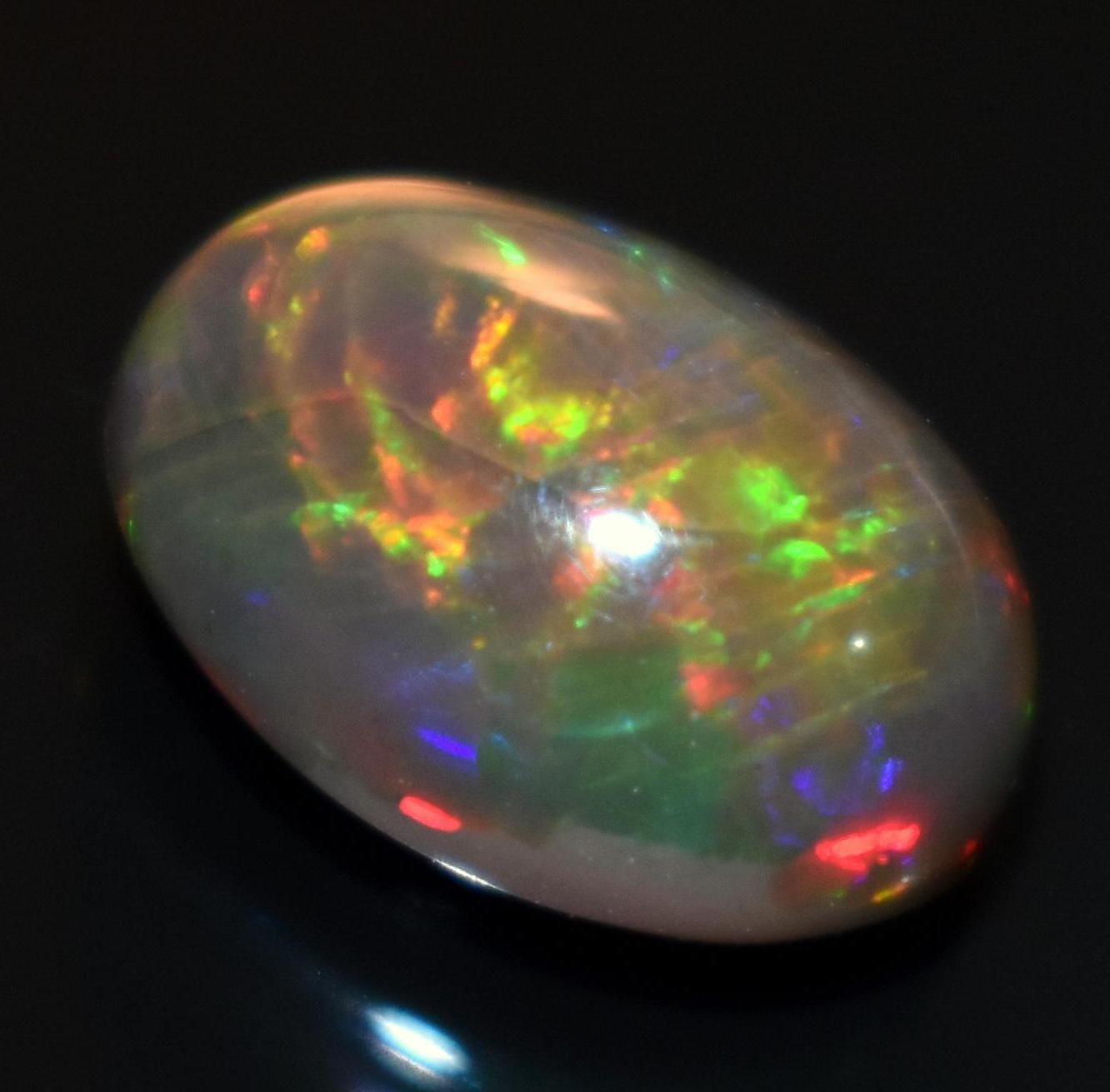 Black Ethiopian Opal, Oval Welo Fire Cabochon Loose Gemstone, 2.90 Carat, Size-9.5x12.5x6mm, For Jewelry Making,
