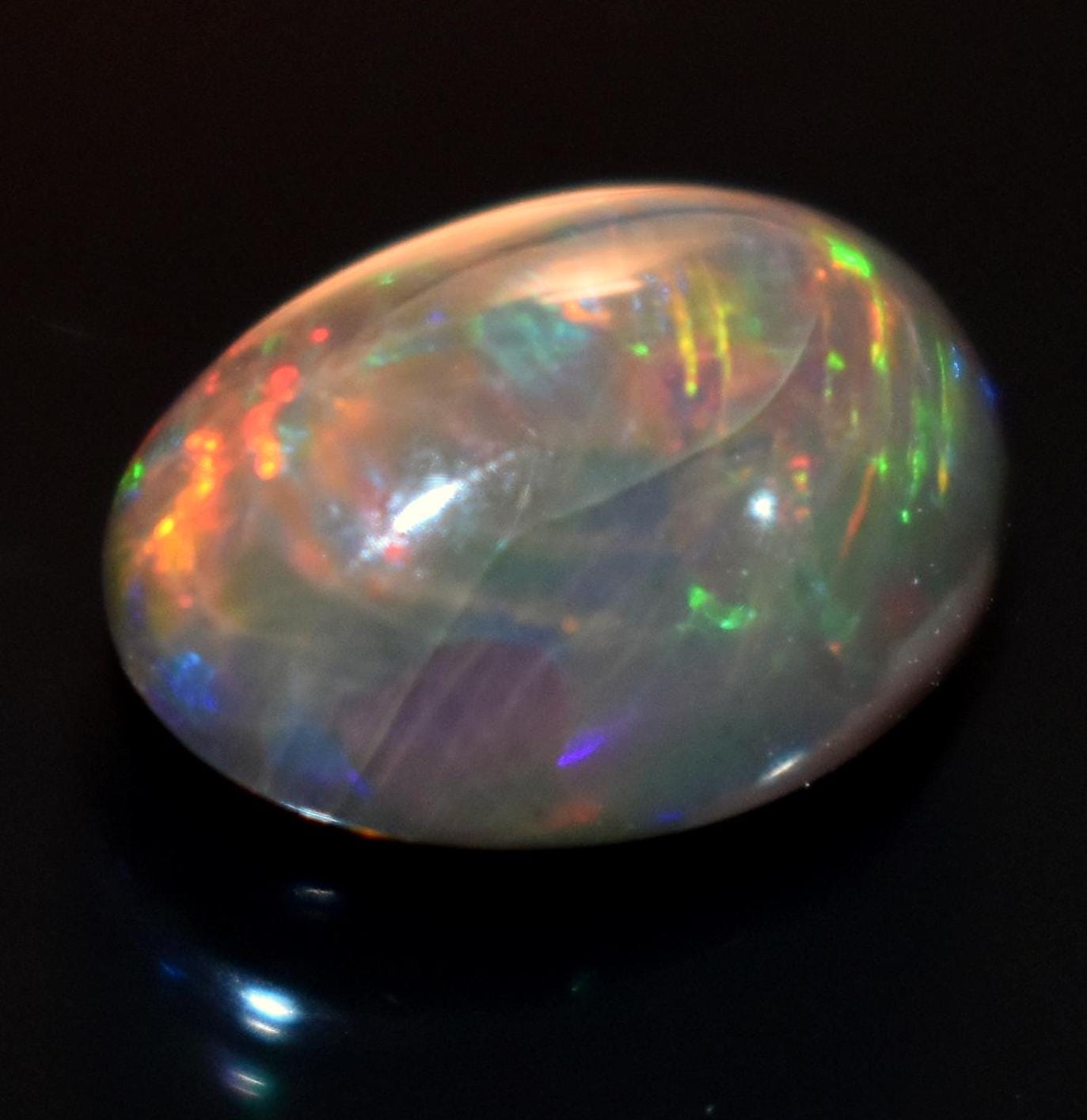 Black Ethiopian Opal, Oval Welo Fire Cabochon Loose Gemstone, 2.90 Carat, Size-9.5x12.5x6mm, For Jewelry Making,