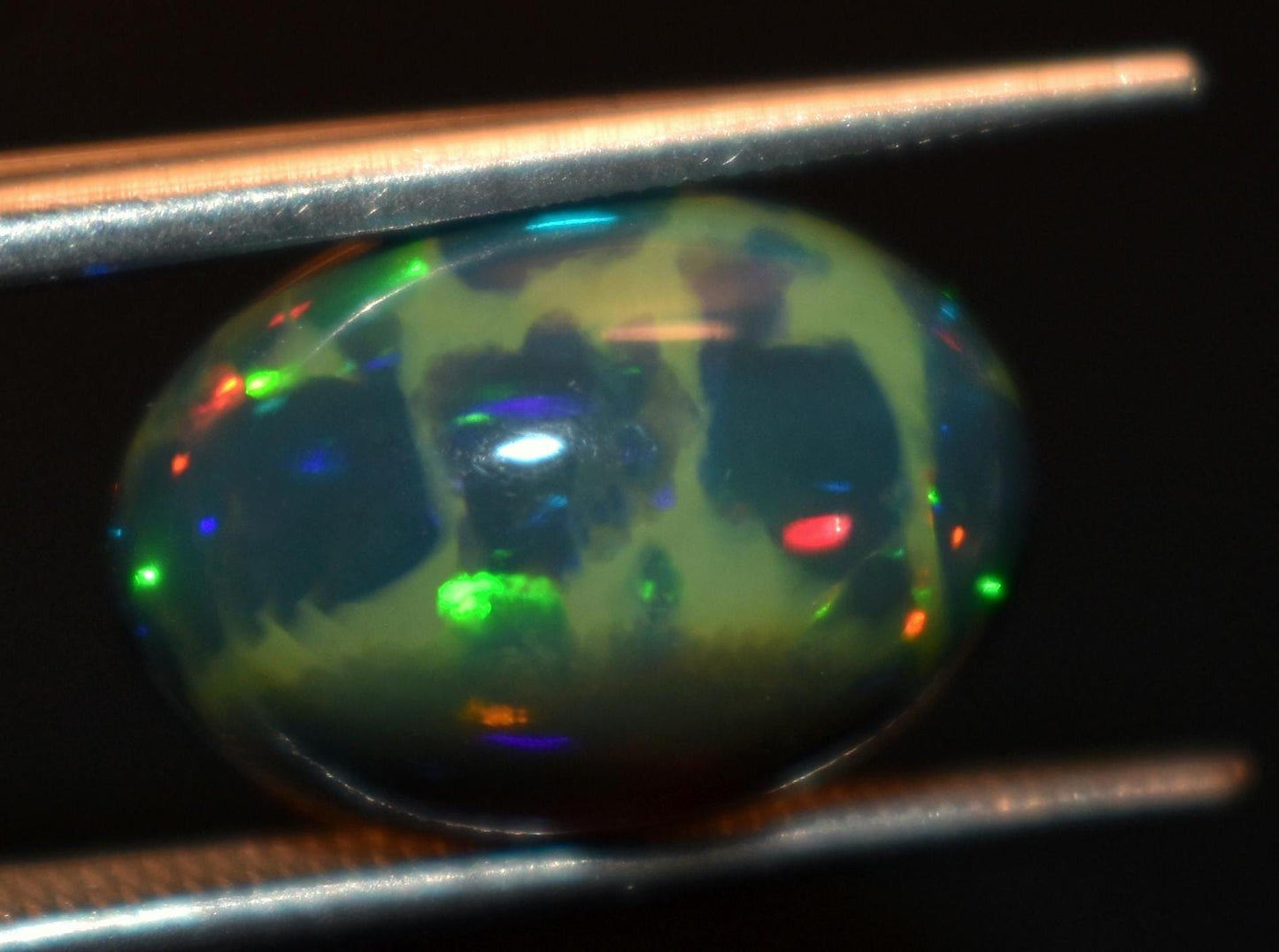 Black Ethiopian Opal, Oval Welo Fire Cabochon Loose Gemstone, 3.75 Carat, Size-9x13x6.5mm, For Jewelry Making,