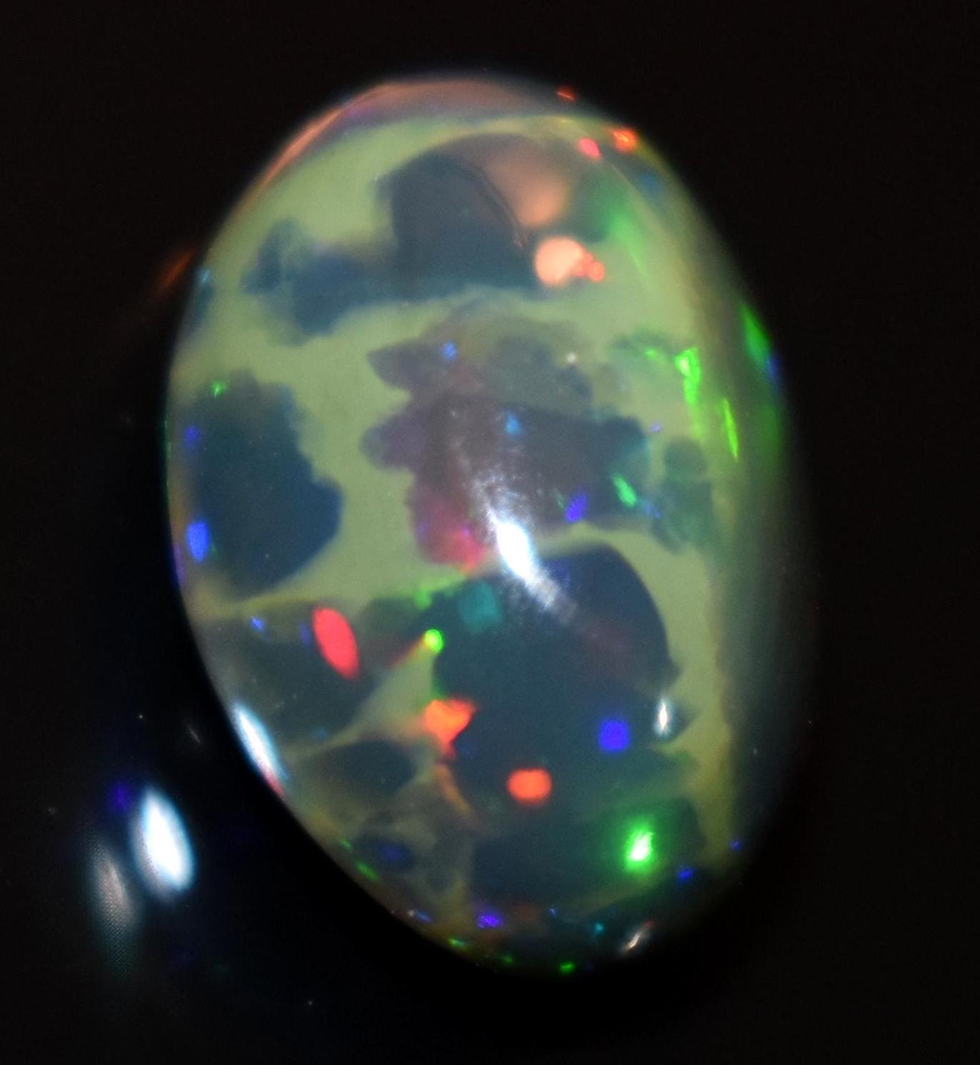 Black Ethiopian Opal, Oval Welo Fire Cabochon Loose Gemstone, 3.75 Carat, Size-9x13x6.5mm, For Jewelry Making,