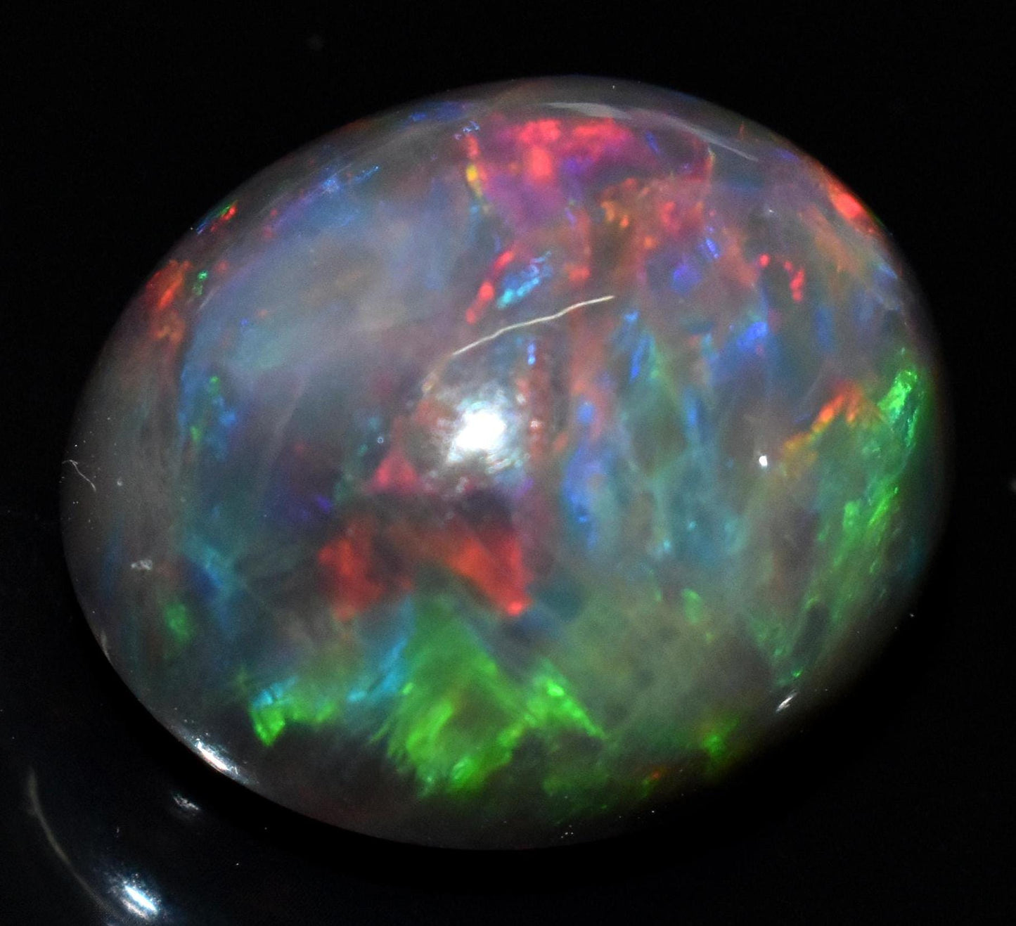 Black Ethiopian Opal, Oval Welo Fire Cabochon Loose Gemstone, 19.85 Carat, Size-16.5x20x12mm, For Jewelry Making,