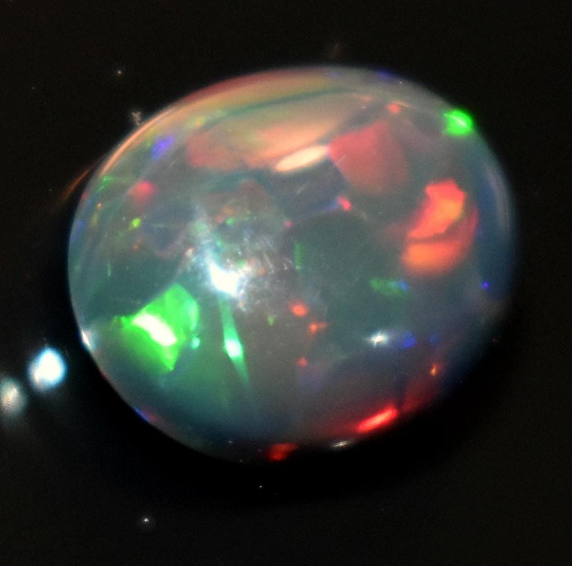 Black Ethiopian Opal, Oval Welo Fire Cabochon Loose Gemstone, 1.90 Carat, Size-8x10x4.5mm, For Jewelry Making,