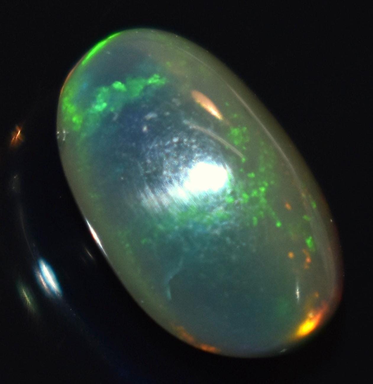 Black Ethiopian Opal, Oval Welo Fire Cabochon Loose Gemstone, 2.10 Carat, Size-8x11.5x5mm, For Jewelry Making,