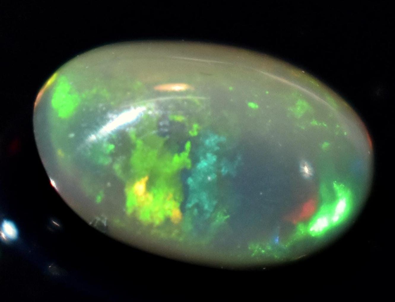 Black Ethiopian Opal, Oval Welo Fire Cabochon Loose Gemstone, 2.10 Carat, Size-8x11.5x5mm, For Jewelry Making,