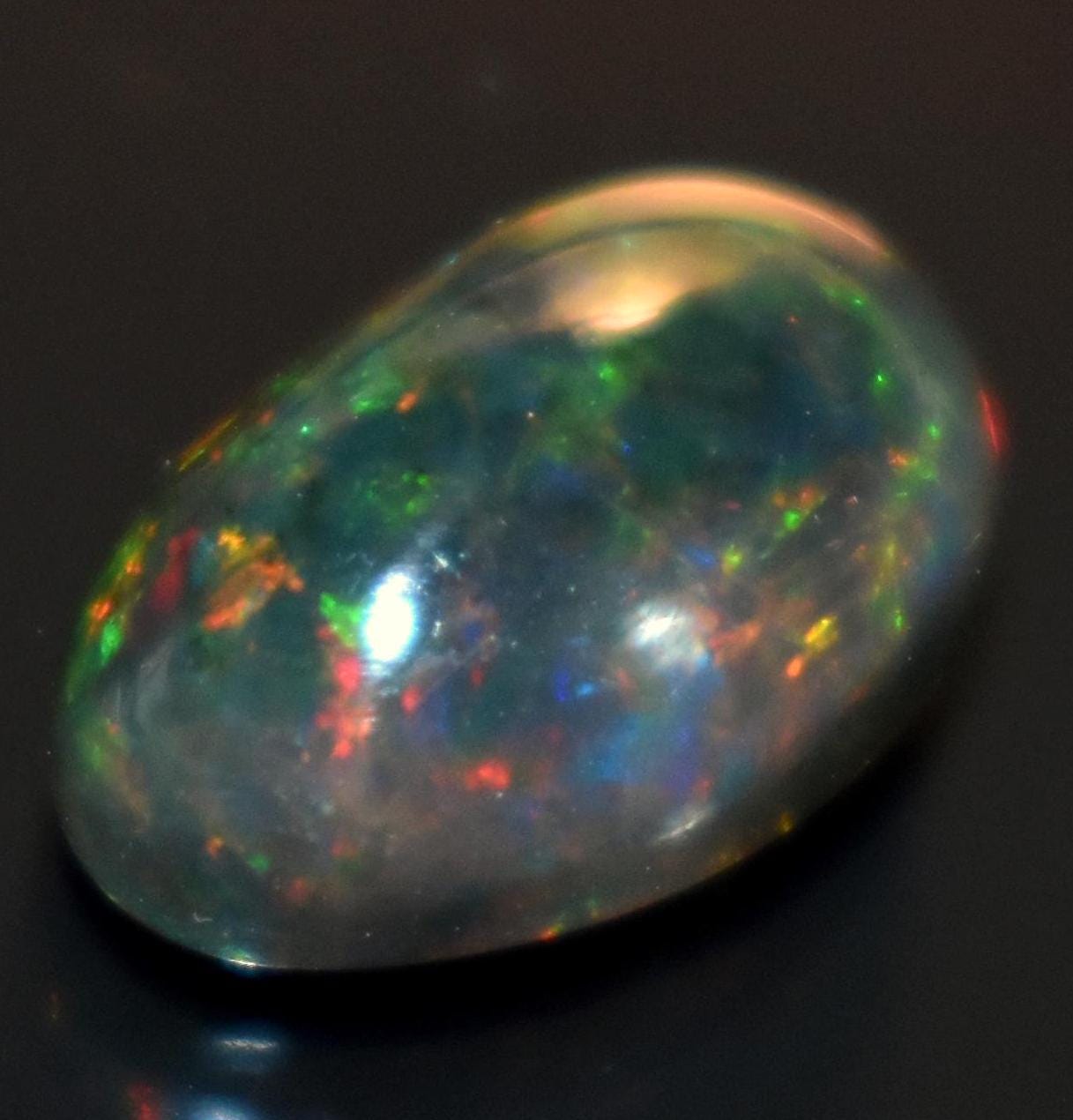 Black Ethiopian Opal, Oval Welo Fire Cabochon Loose Gemstone, 2.30 Carat, Size-7.5x12x5.5mm, For Jewelry Making,