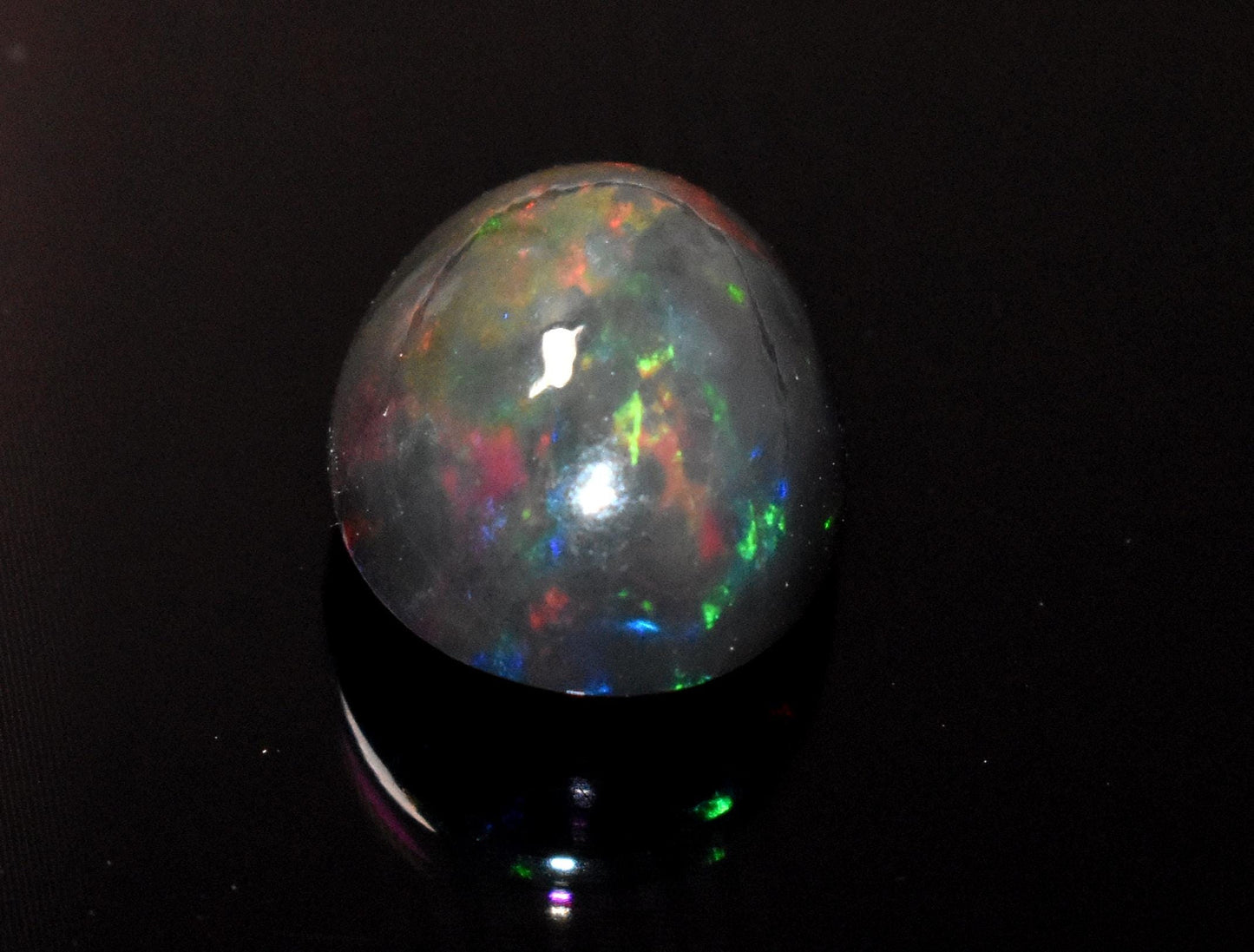 Black Ethiopian Opal, Oval Welo Fire Cabochon Loose Gemstone, 4.45 Crt, Size-10.5x14x7mm, For Jewelry Making, Gift For Her,