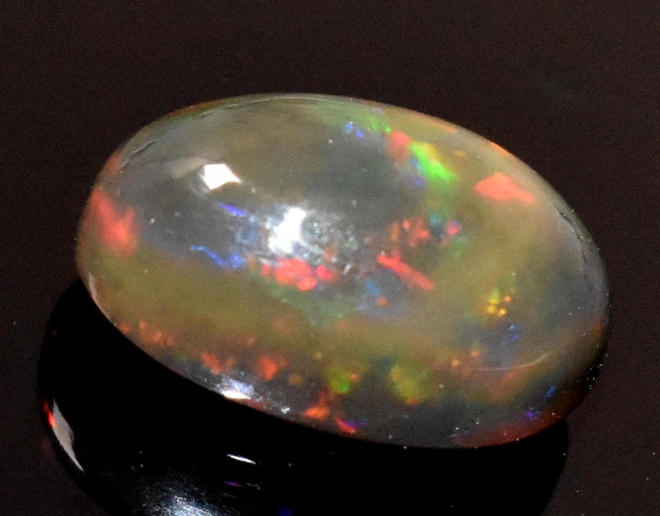 Black Ethiopian Opal, Oval Welo Fire Cabochon Loose Gemstone, 4.50 Crt, Size-9x14x7mm, For Jewelry Making, Gift For Her,
