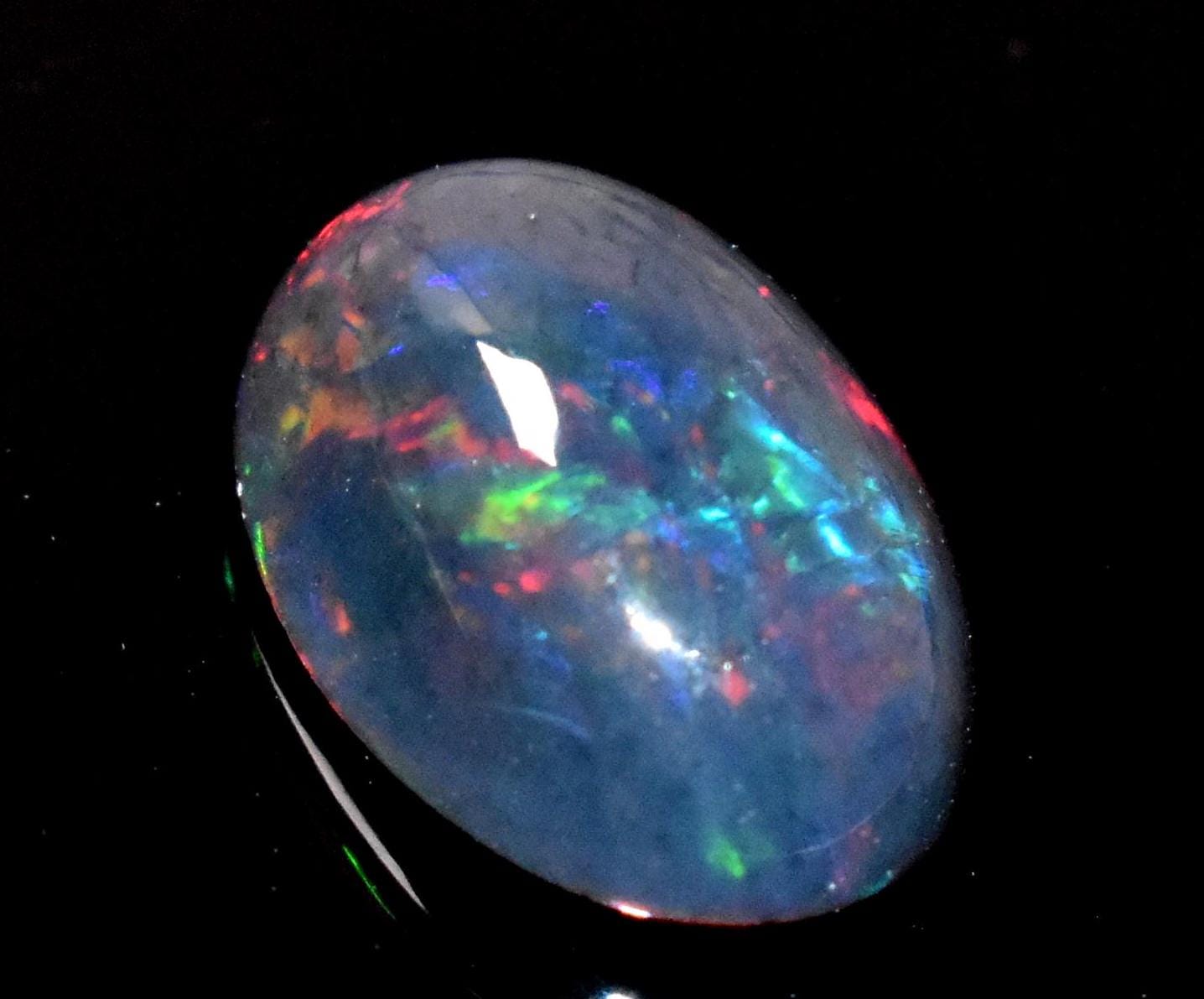 Black Ethiopian Opal, Oval Welo Fire Cabochon Loose Gemstone, 2.55 Crt, Size-8.5x13x5mm, For Jewelry Making,