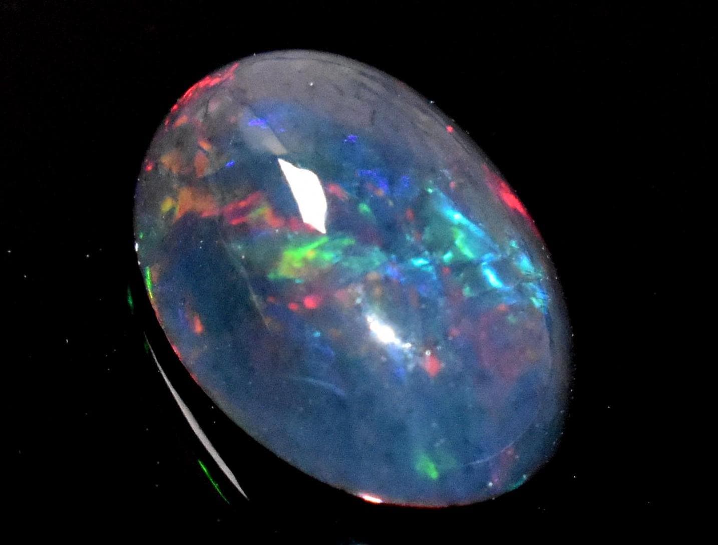 Black Ethiopian Opal, Oval Welo Fire Cabochon Loose Gemstone, 2.55 Crt, Size-8.5x13x5mm, For Jewelry Making,