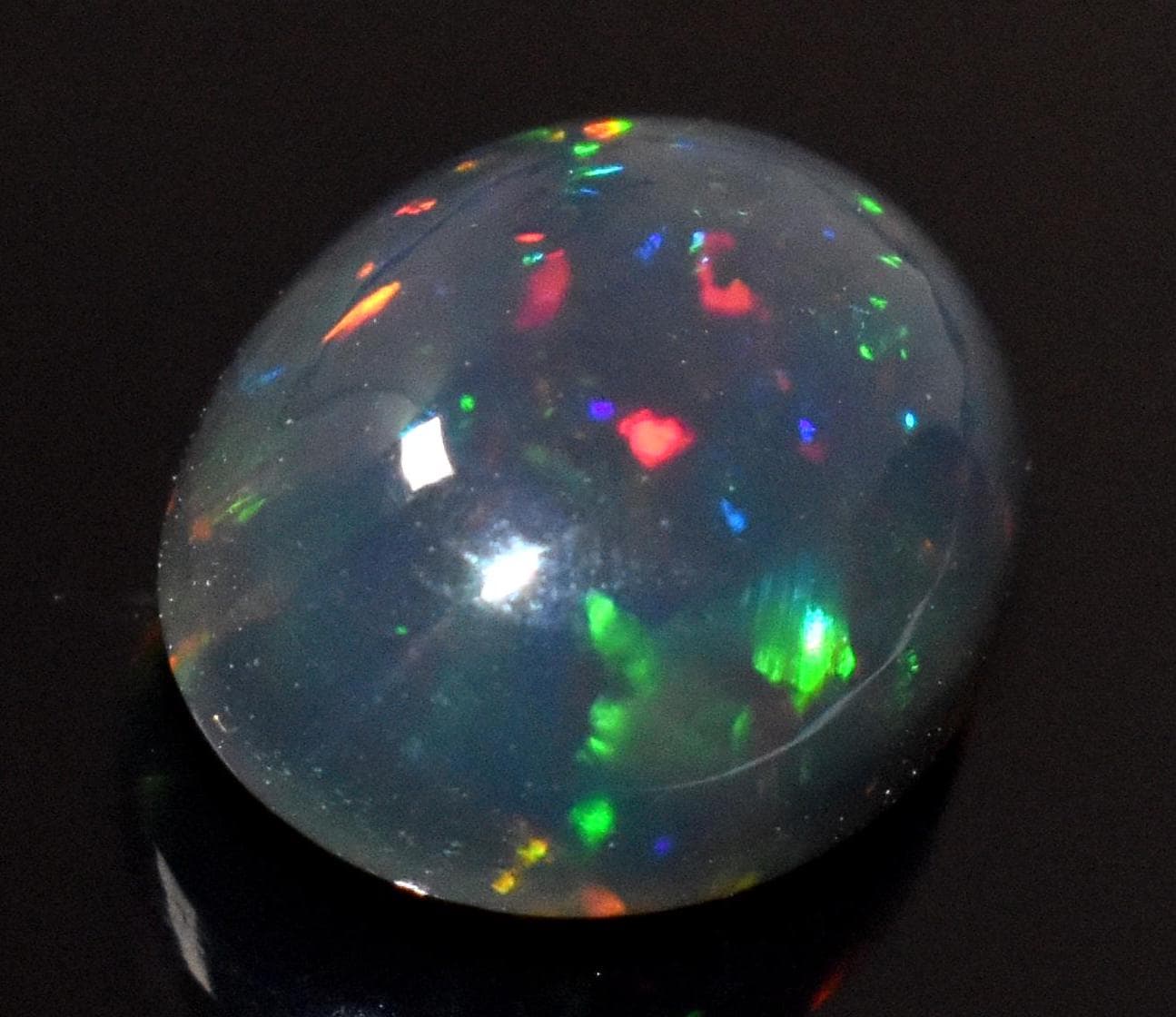 Black Ethiopian Opal, Oval Welo Fire Cabochon Loose Gemstone, 2.60 Crt, Size-9x11x5.5mm, For Jewelry Making,