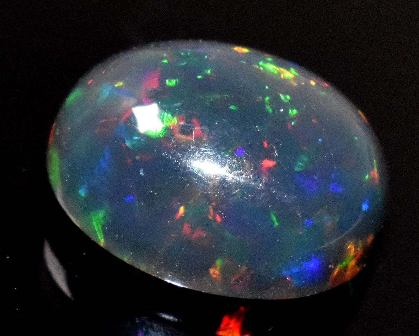 Black Ethiopian Opal, Oval Welo Fire Cabochon Loose Gemstone, 2.60 Crt, Size-9x11x5.5mm, For Jewelry Making,