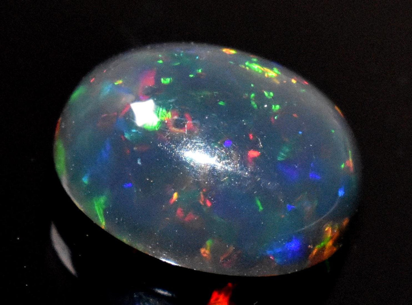 Black Ethiopian Opal, Oval Welo Fire Cabochon Loose Gemstone, 2.60 Crt, Size-9x11x5.5mm, For Jewelry Making,