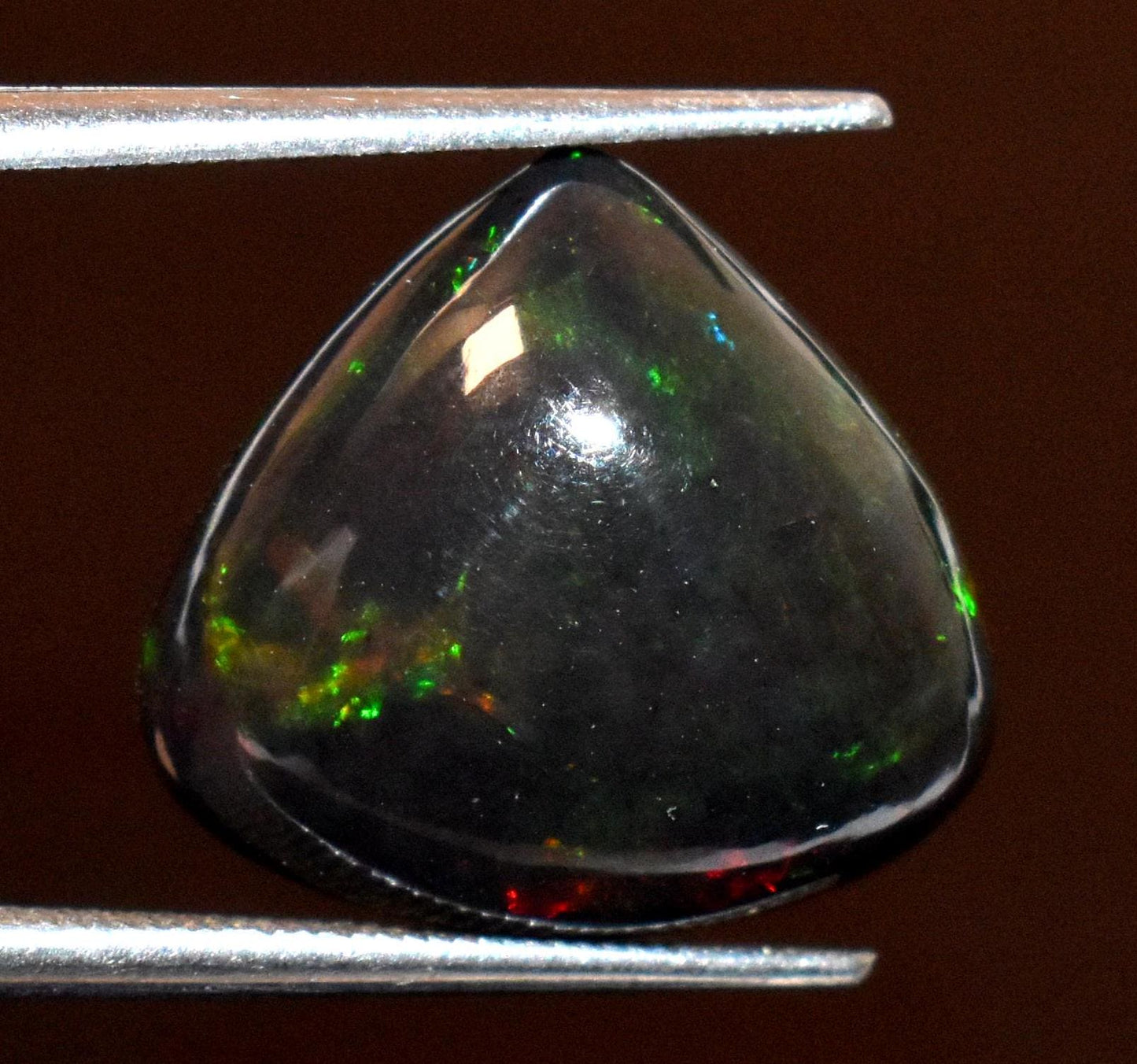 Black Ethiopian Opal, Heart Shape Welo Fire Cabochon Loose Gemstone, 5.25 Crt, Size-15x14x6mm, For Jewelry Making,