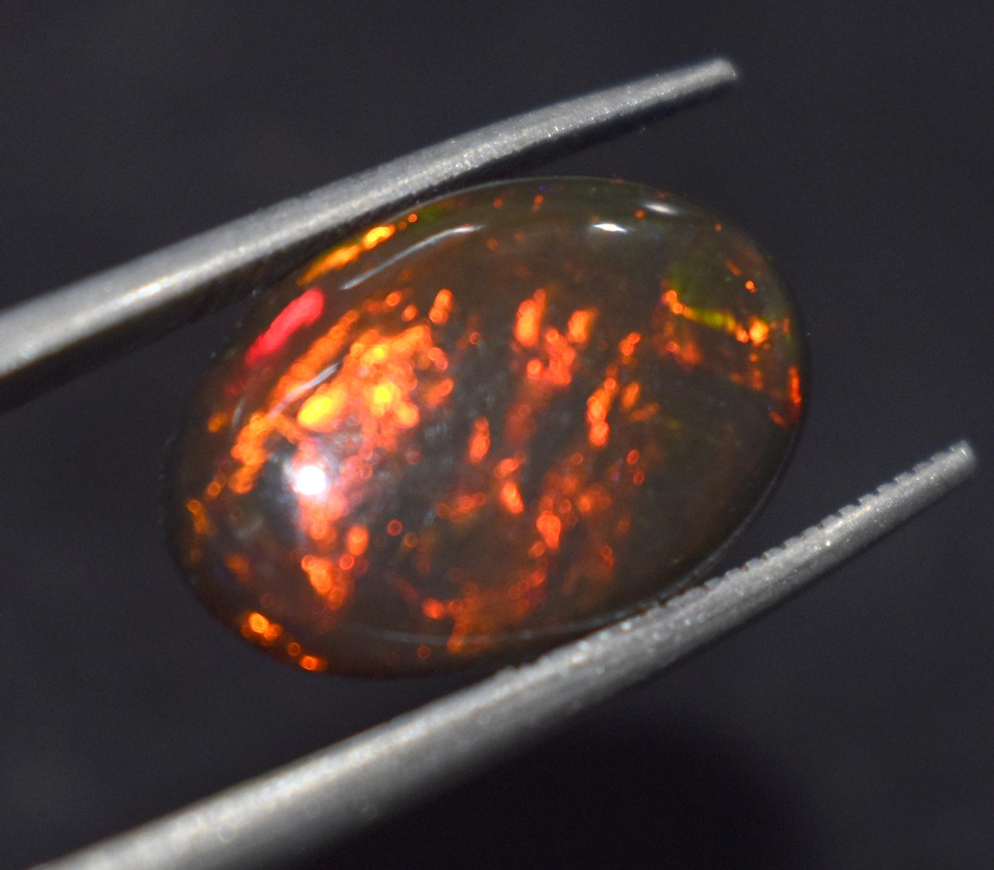 Beautiful Black Opal, Oval Welo Fire, Cabochon Loose Gemstone, 4.75 Ct, Size-11x15x6mm, For Jewelry Making, Gift For Her,