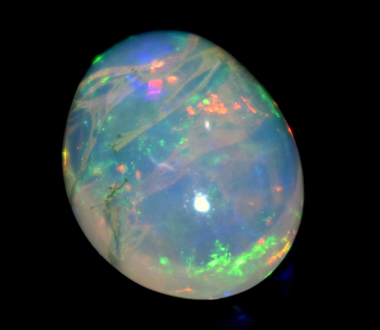 AAA 100% Natural Ethiopian Opal, Oval Welo Fire Cabochon Loose Gemstone, 3.30 Carat, Size-9.5x12x5.5mm, For Jewelry Making, Piece-1