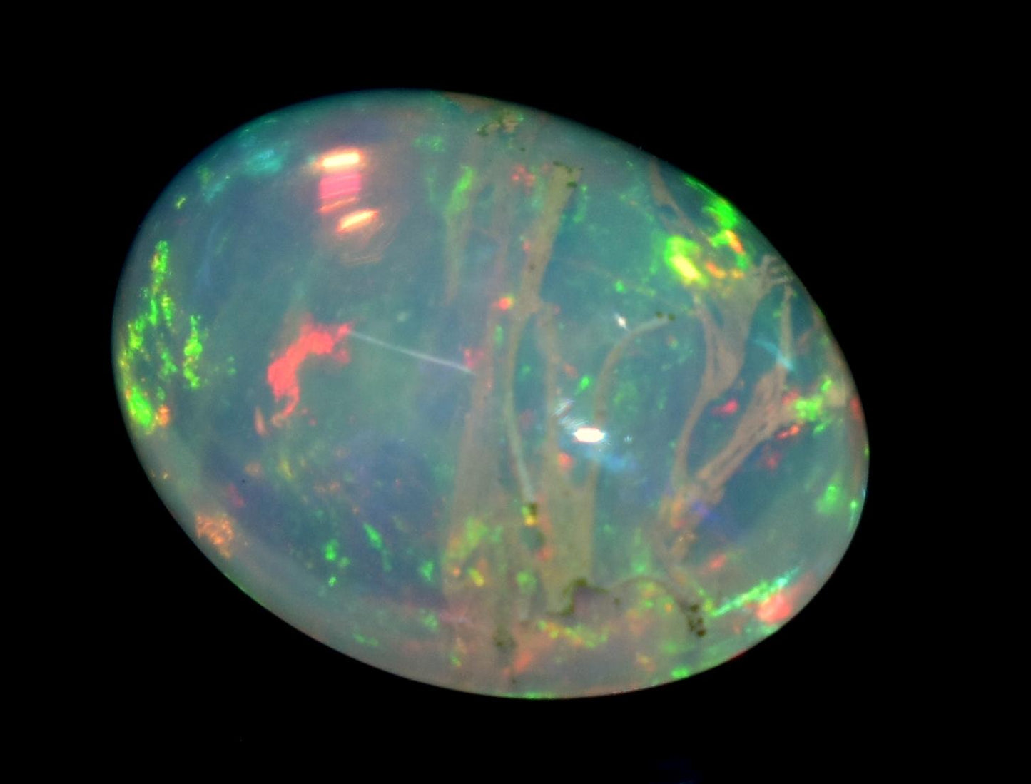 AAA 100% Natural Ethiopian Opal, Oval Welo Fire Cabochon Loose Gemstone, 3.30 Carat, Size-9.5x12x5.5mm, For Jewelry Making, Piece-1