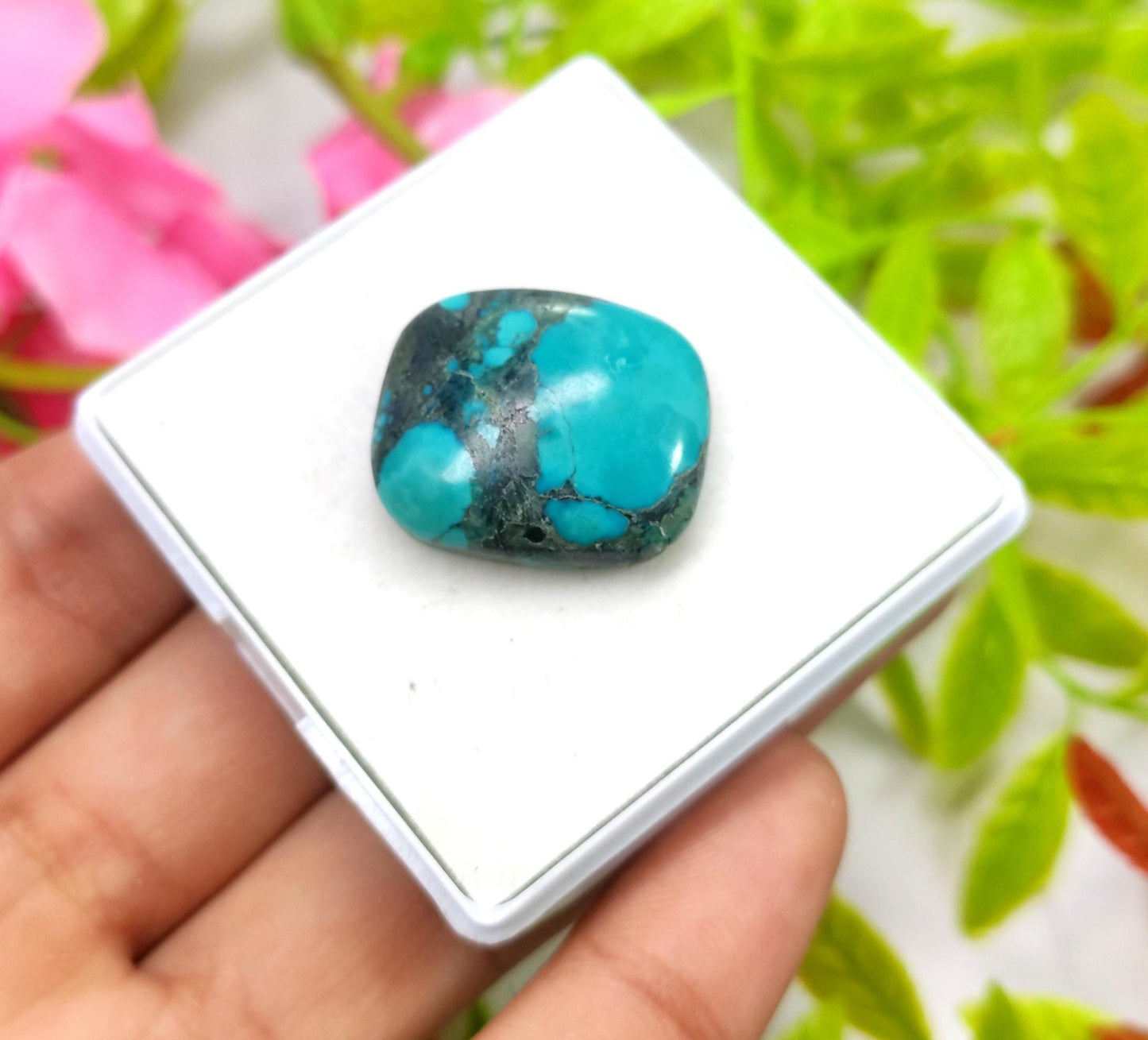 Turquoise, 100% Natural Tibetan Turquoise, Octagon Smooth Cabochon Gemstone Lot, 23.45 Carat, Size-23x20x7mm, For Jewelry Making,