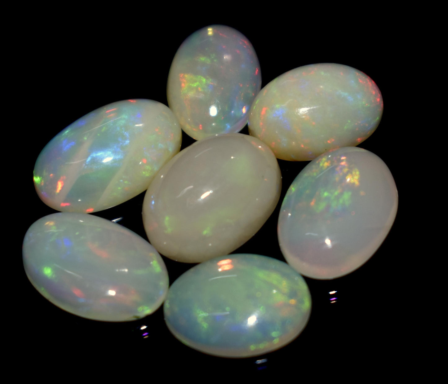 Genuine & 100% Natural Ethiopian Opal, Oval Welo Fire Cabochon Gemstone Lot, 13.20 Ct, Size-12x8x4mm To 10x7x3mm, For Jewelry Making, PC-7
