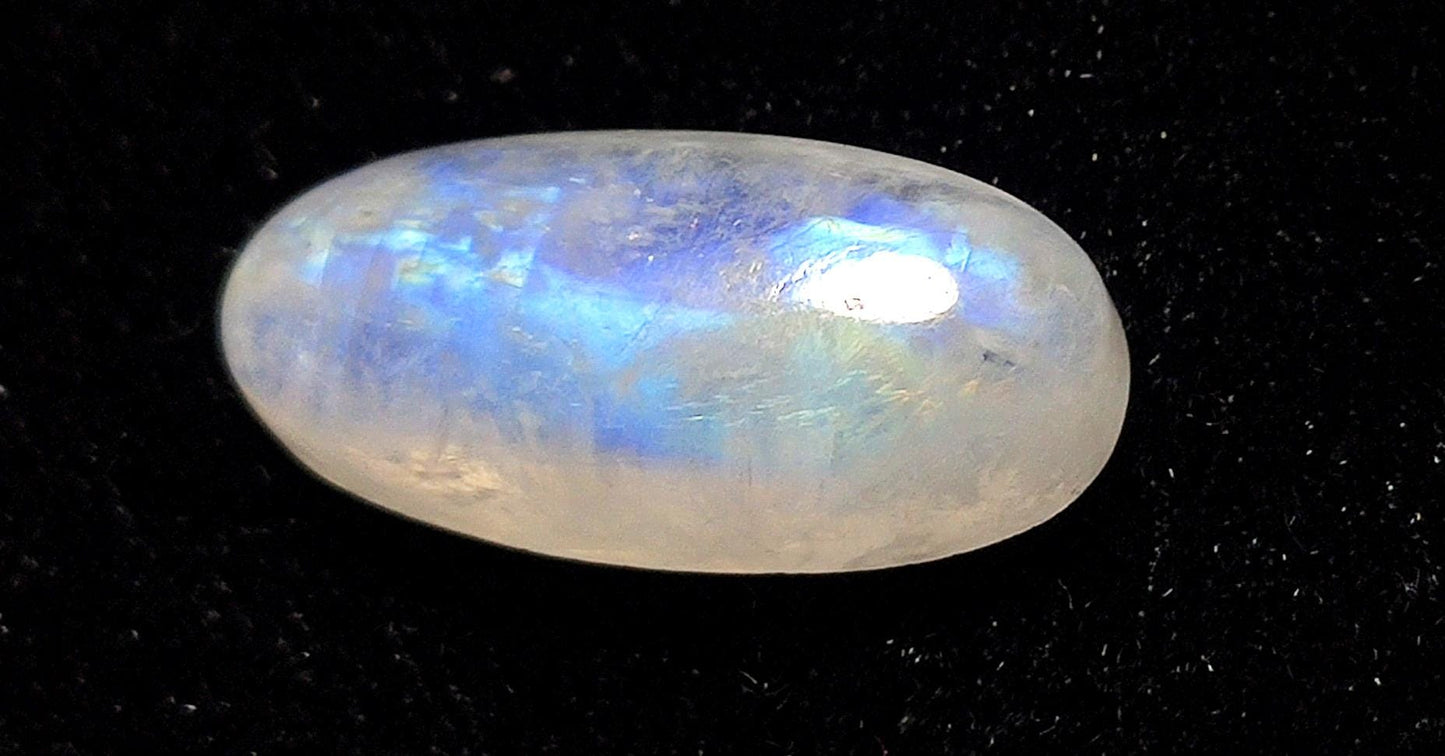 Moonstone, Natural Rainbow Moonstone, Oval Blue Flashy Loose Gemstone, 10.60 Carat, Size-9x20x6mm, Gift For Her,