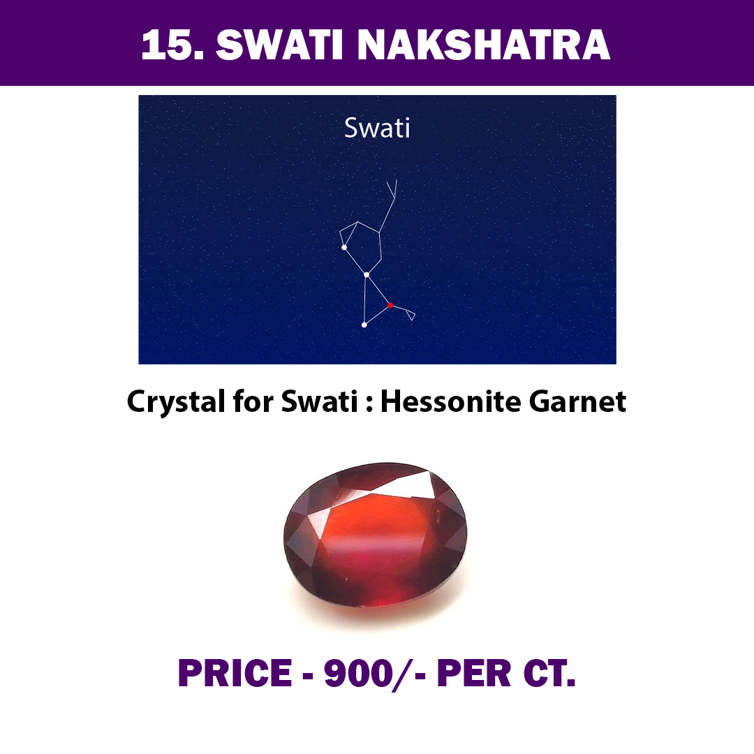 15. Swati Nakshatra Crystal | Hessonite Garnet {Gomed} - Cut Gemstone ...