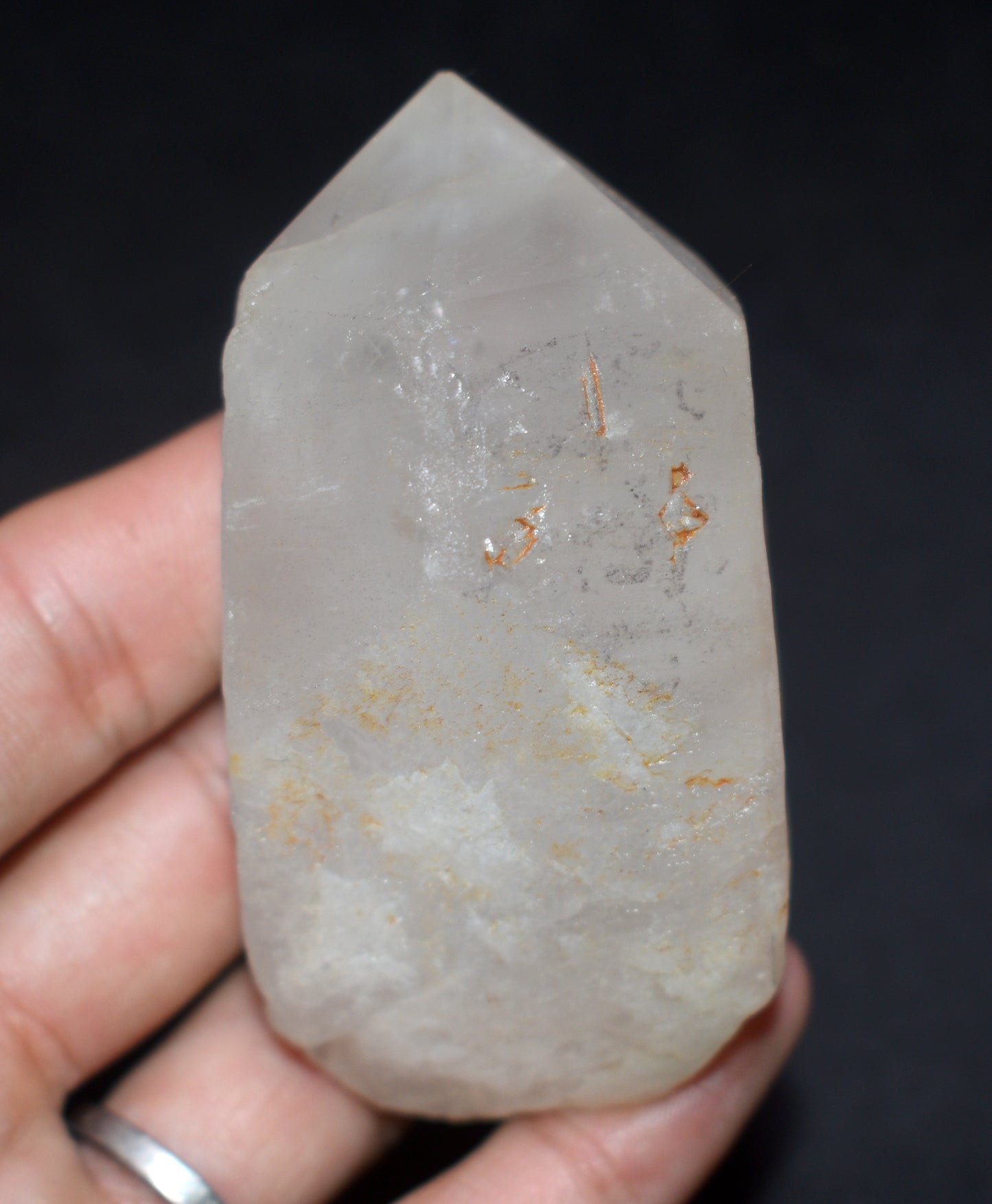 Lemurian Seed Crystal Point – Clear Energizing- {Weight- 169.00 Gram}, Size- 3'' inches Long