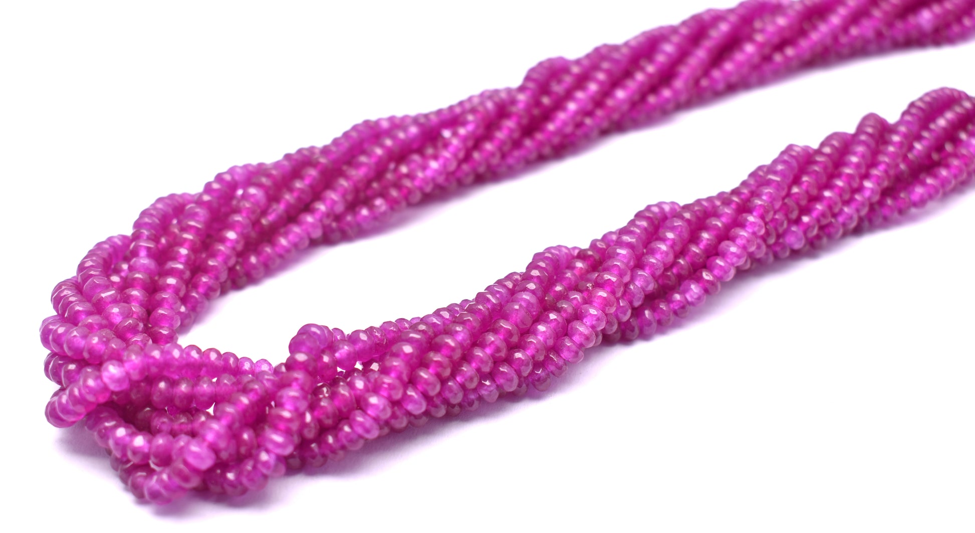 A vibrant 8-line bunch necklace made from faceted purple jade beads, weighing 98 grams.
#PurpleJade #JadeNecklace #GemstoneJewelry #FacetedBeads #ChicJewelry #BoldNecklace






