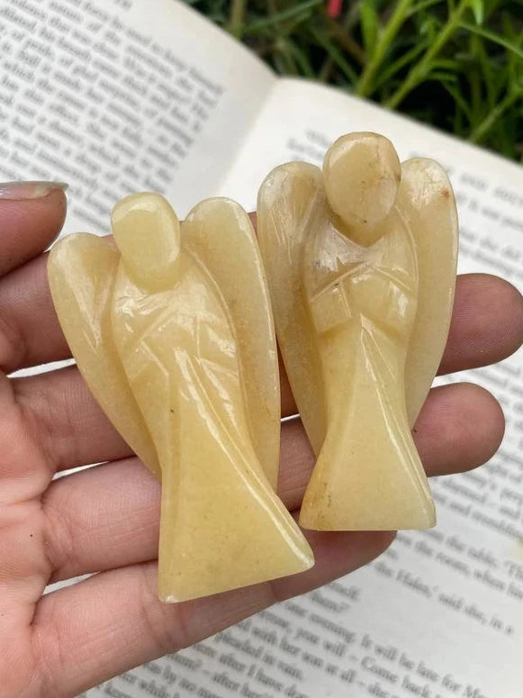 Beautiful Natural Yellow Aventurine Angels Pair 2'' Inches - Healing Angels for Abundance and Positive Energy #NaturalYellowAventurineAngels #YellowAventurineAngels #HealingAngels #AbundanceCrystals #PositiveEnergy #YellowAventurine #CrystalHealing #EnergyHealing #HealingStones #MeditationCrystals #ChakraHealing #SpiritualHealing
