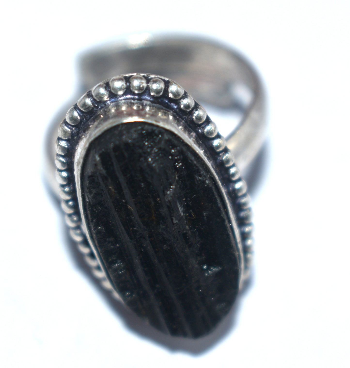Black Tourmaline Protection Ring – Adjustable Free Size For Men & Women {Weight-9.70 Gram}