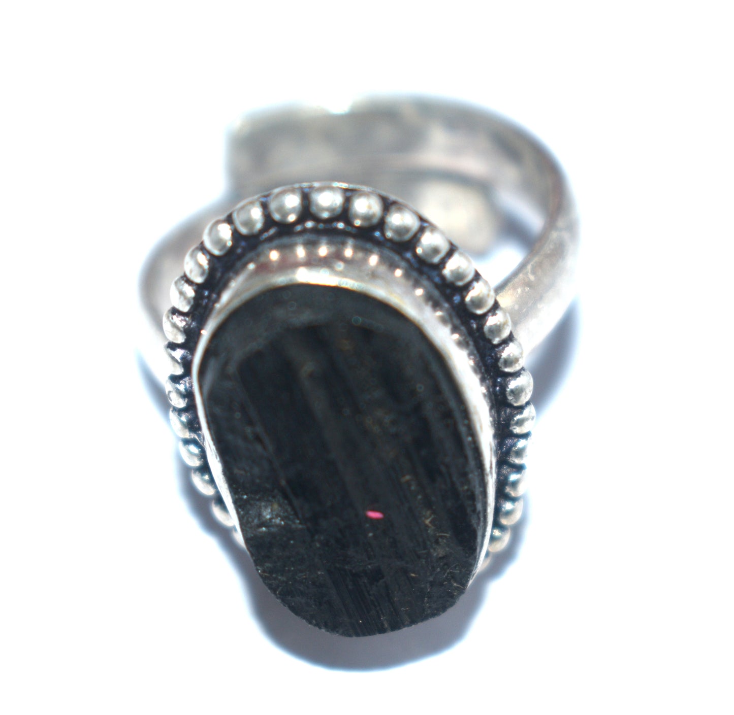 Black Tourmaline Protection Ring – Adjustable Free Size - {Weight-7.40 Gram}