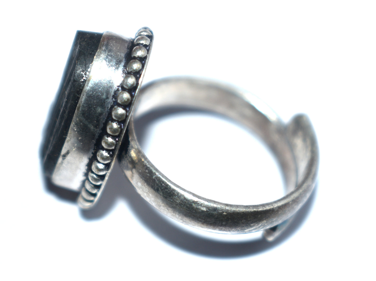 Black Tourmaline Protection Ring – Adjustable Free Size - {Weight-7.40 Gram}
