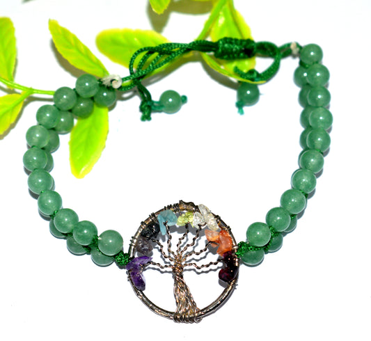 7 Chakra & Green Aventurine Double Beaded Healing Bracelet