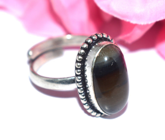 Hakik Stone Ring | Free Size | Spiritual Healing Jewelry - {Weight- 7.50 Gram}