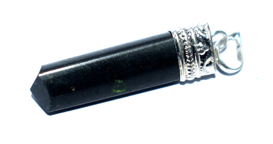 Black Tourmaline Crystal Pencil Pendant - {Weight- 5.06 Gram}